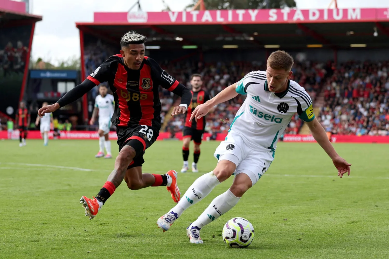 مواجهة بورنموث ونيوكاسل انتهت إيجابية 1 - 1 (أ.ف.ب)