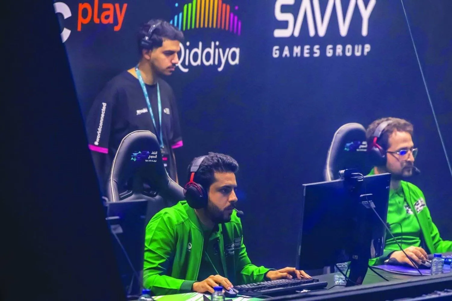 Participants are seen at an e-sports event that was recently held in Saudi Arabia. (Asharq Al-Awsat)