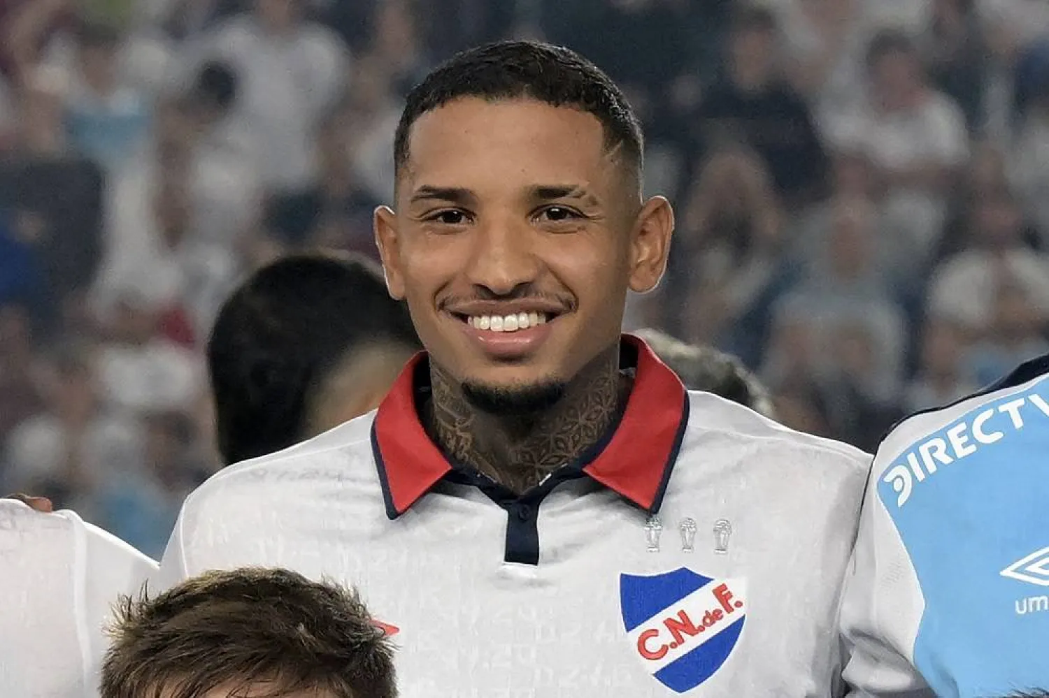 Nacional's defender Juan Manuel Izquierdo poses for the team photo during the Copa Libertadores third round second leg football match between Uruguay's Nacional and Bolivia's Always Ready at the Gran Parque Central stadium in Montevideo, on March 14, 2024. (AFP) 