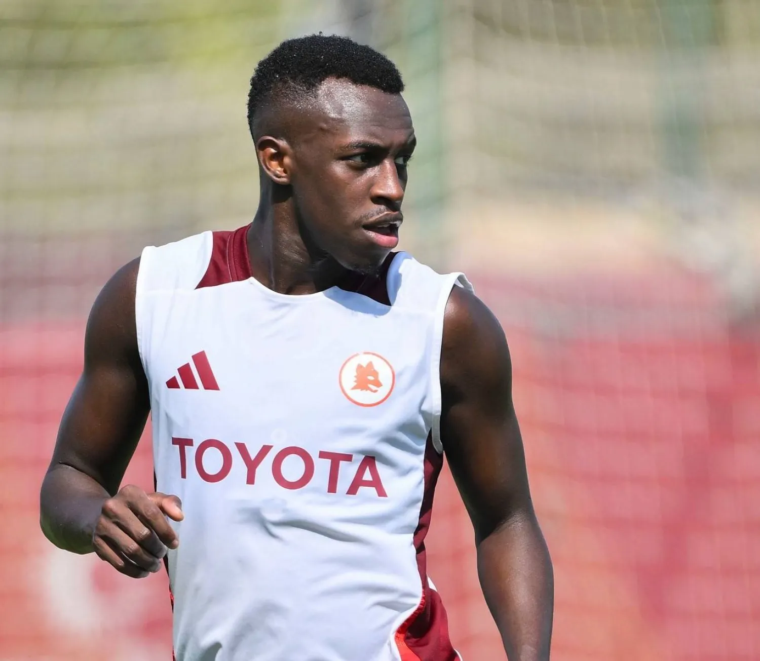 سعود عبد الحميد في الحصة التدريبية الأولى (نادي روما)  