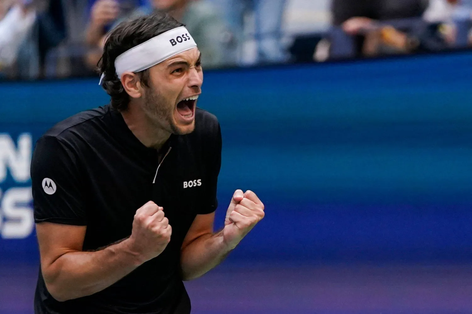  فريتز يصرخ فرحا بعد الفوز الثمين (أ.ف.ب)