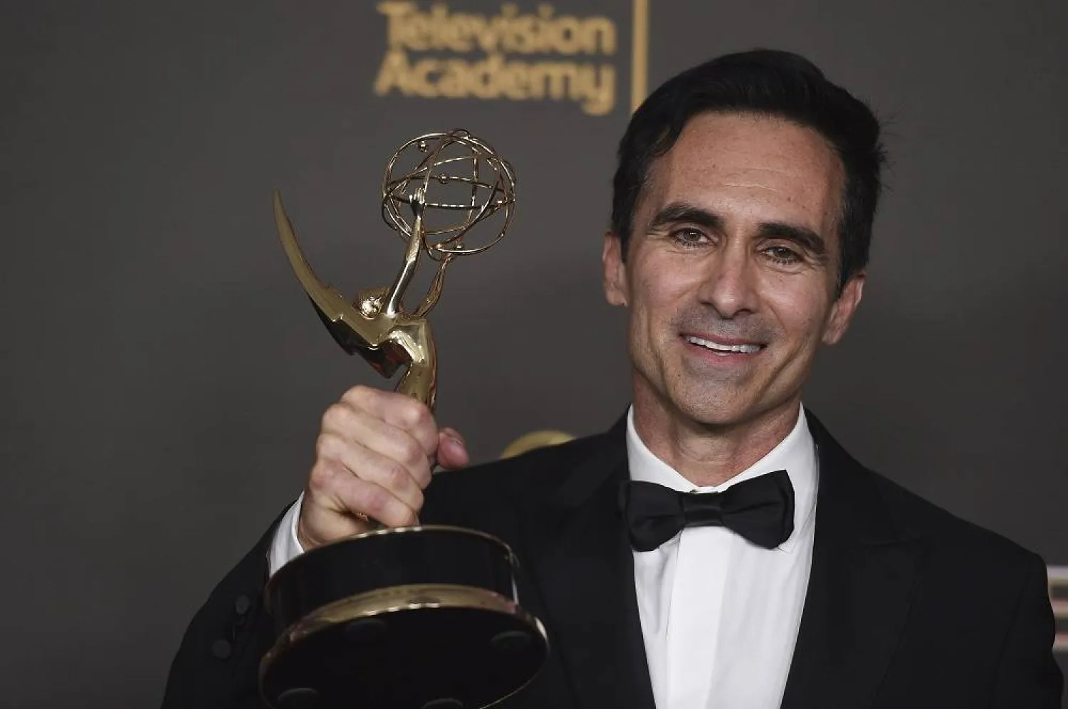 Nestor Carbonell with the award for Outstanding Guest Actor in a Drama Series for "Shogun" attends night two of the Creative Arts Emmy Awards on Sunday, Sept. 8, 2024, in Los Angeles. (AP)