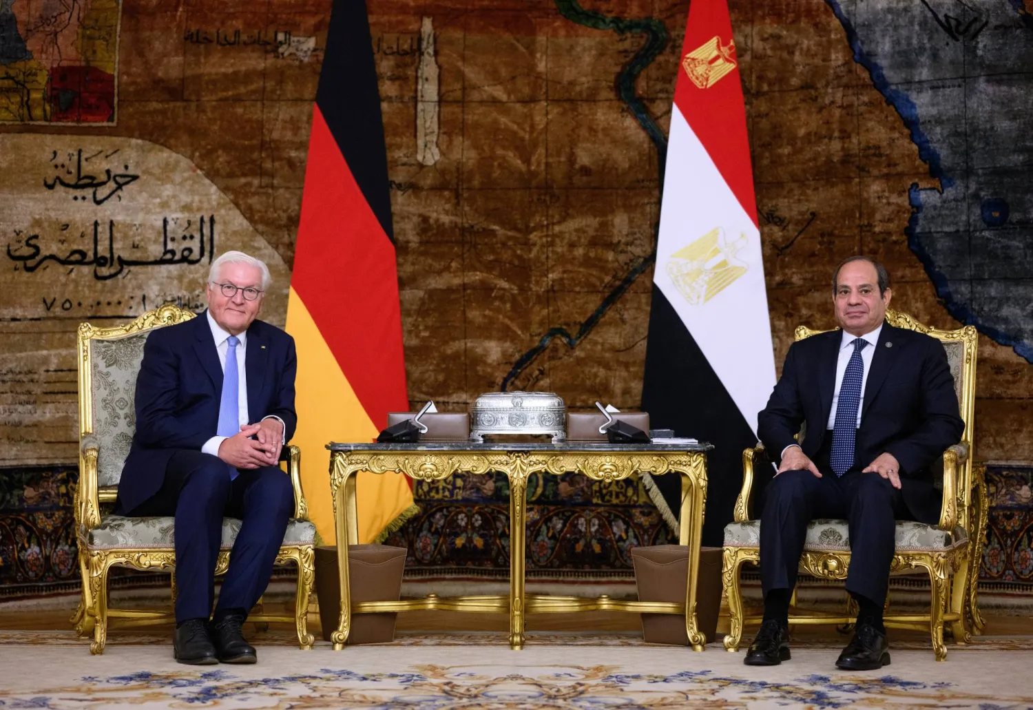 الرئيس المصري عبد الفتاح السيسي خلال لقاء نظيره الألماني فرنك فالتر شتاينماير (د.ب.أ)