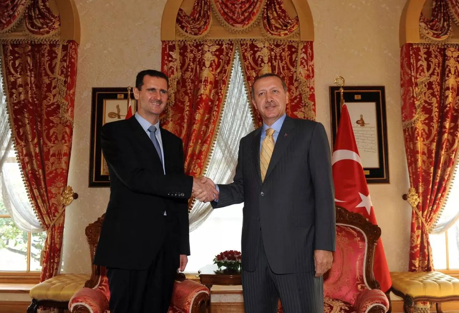 لقاء بين إردوغان والأسد في إسطنبول قبل عام 2011 (أرشيفية - الرئاسة التركية)