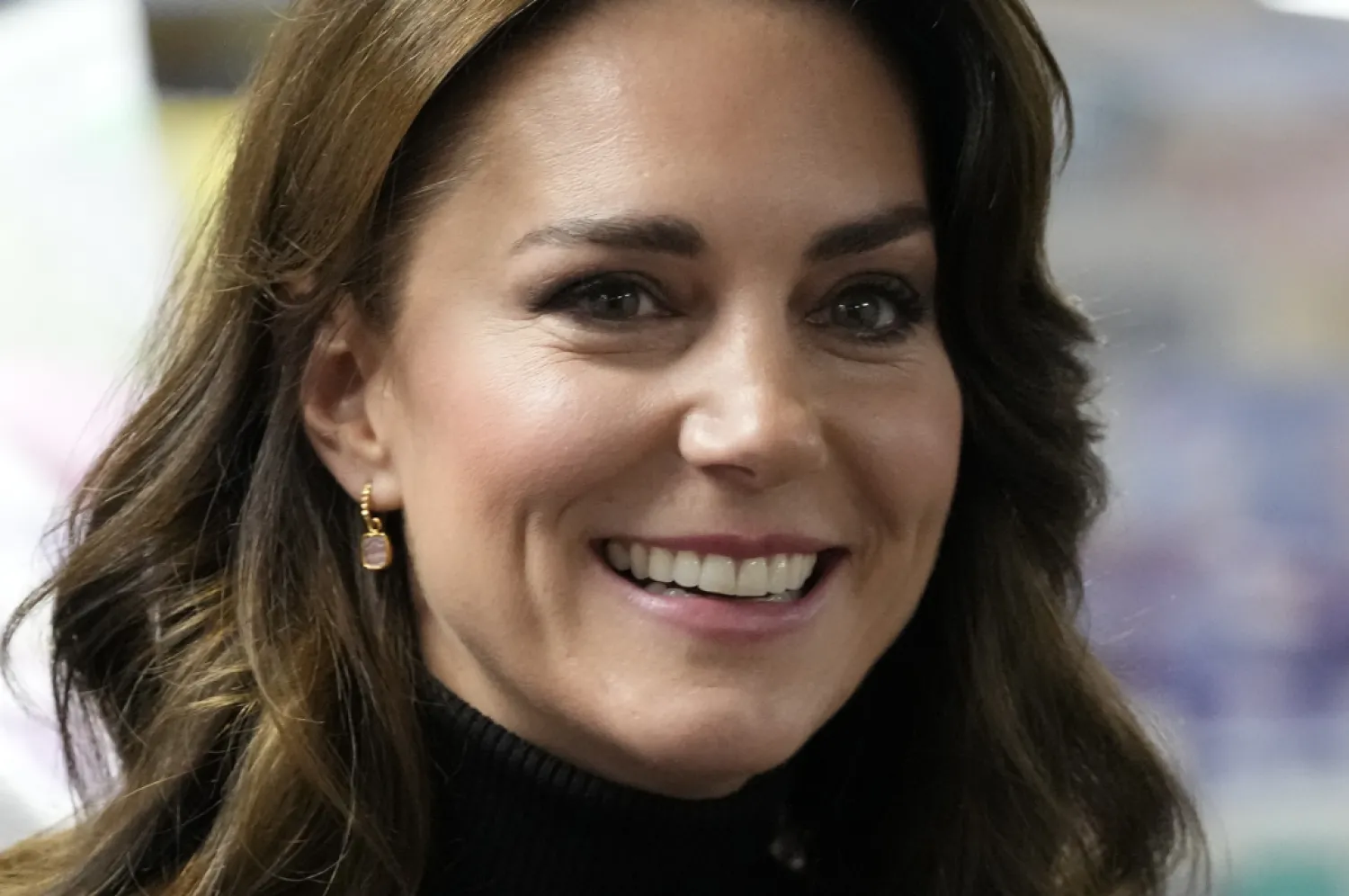 FILE - Britain's Kate, Princess of Wales smiles as she speaks to a woman during her visit to Sebby's Corner in north London on Nov. 24, 2023. (AP)