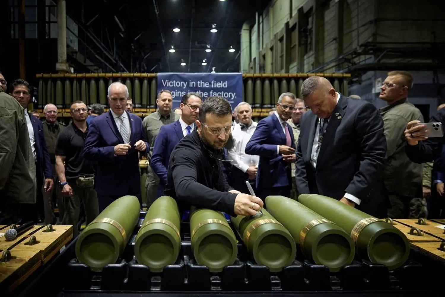 Ukraine's President Volodymyr Zelenskiy visits the Scranton Army Ammunition Plant in Scranton, Pennsylvania, US, September 22, 2024. (Ukrainian Presidential Press Service/Handout via Reuters)