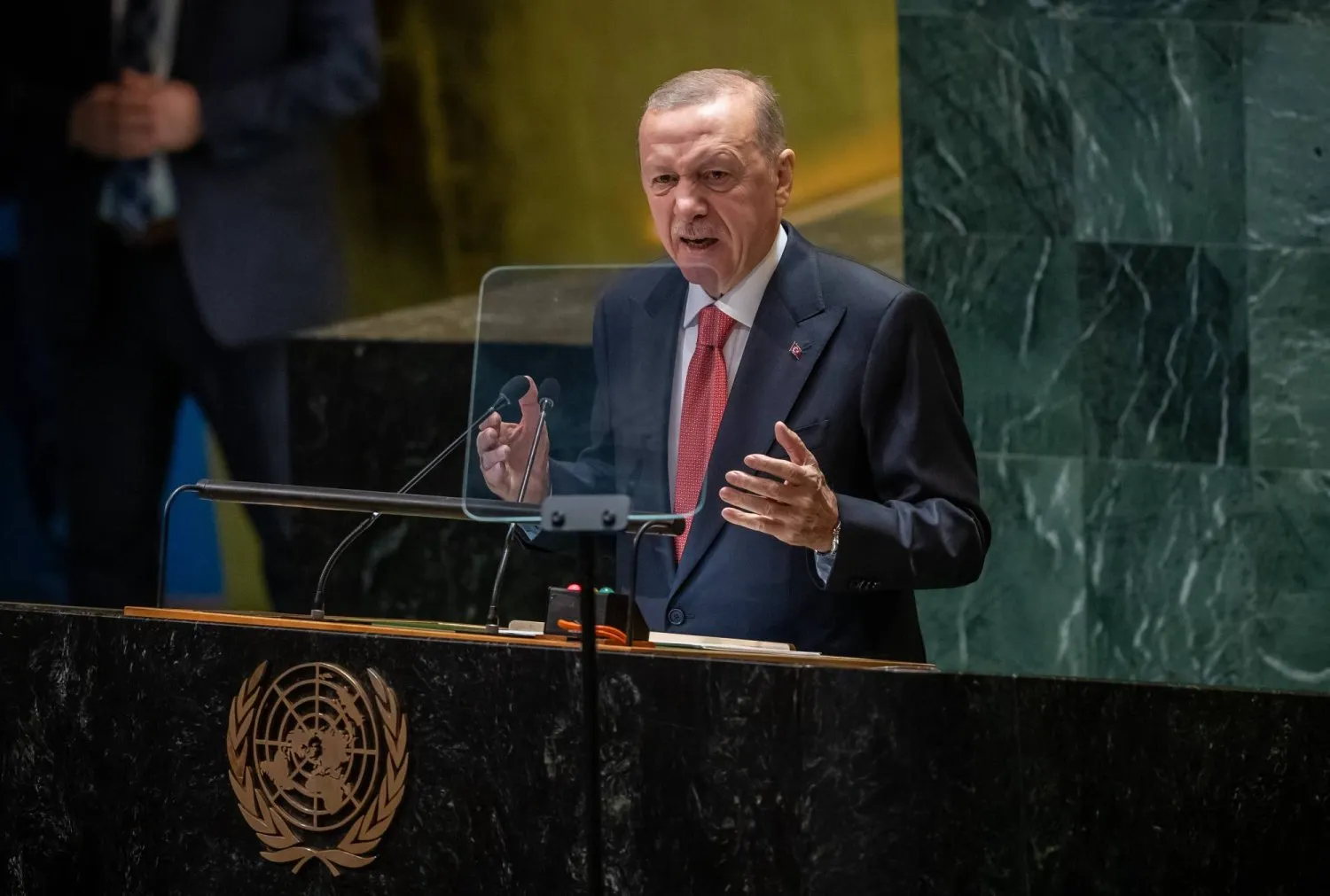  Cumhurbaşkanı Recep Tayyip Erdoğan, Birleşmiş Milletler Genel Kurulu'nda konuşuyor (DPA)