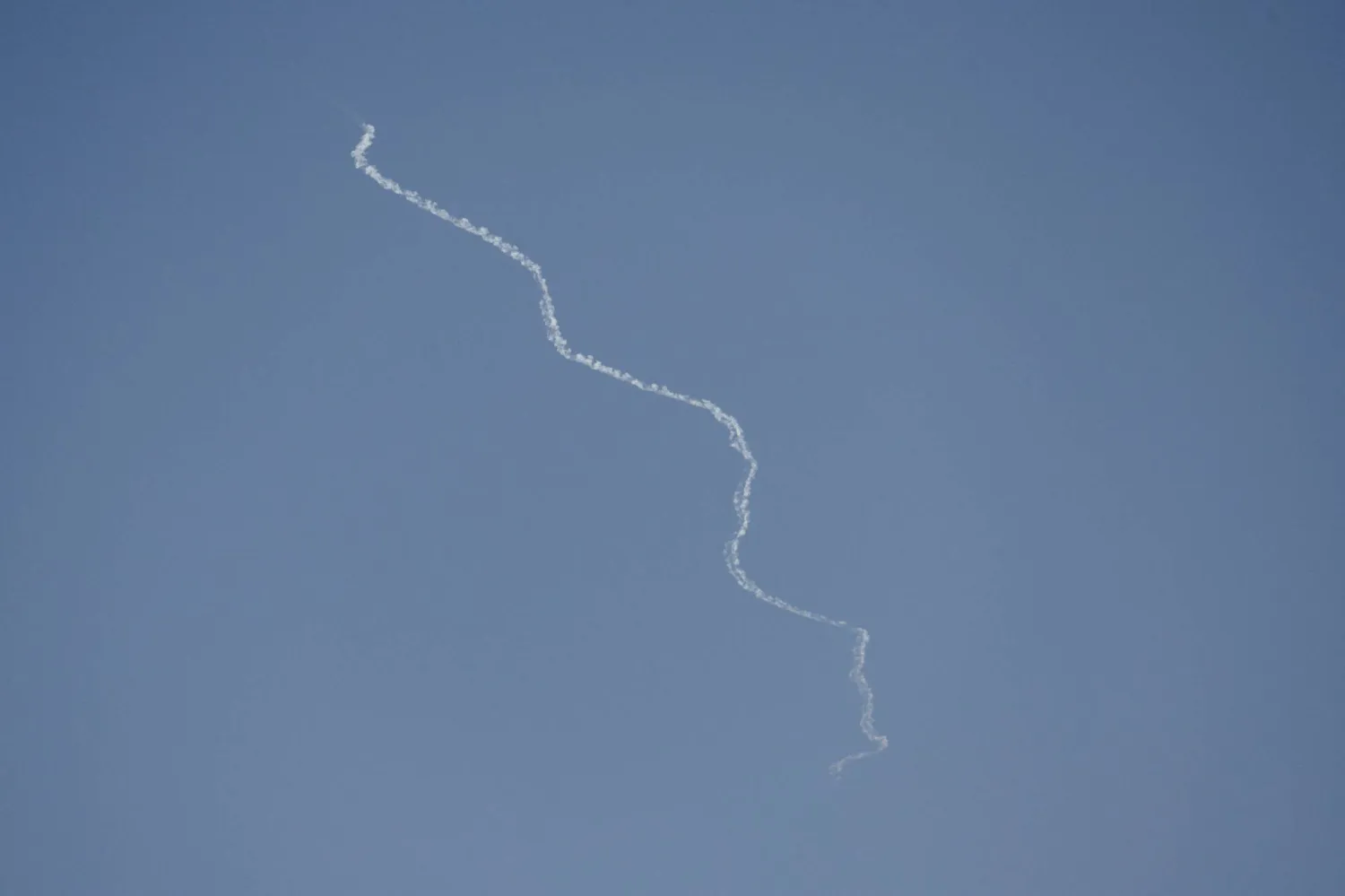Israel's David's Sling system operates for interception as rockets are fired from Lebanon, as seen from Tel Aviv, Israel, September 25, 2024. REUTERS/Amir Cohen