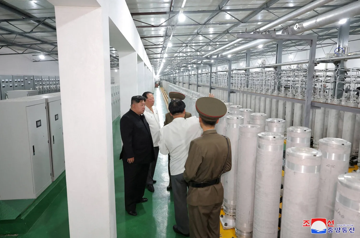 FILE PHOTO: North Korean leader Kim Jong Un tours facilities during a visit to the Nuclear Weapons Institute and the production base of weapon-grade nuclear materials at an undisclosed location in North Korea, in this photo released by North Korea's official Korean Central News Agency September 13, 2024.    KCNA via REUTERS