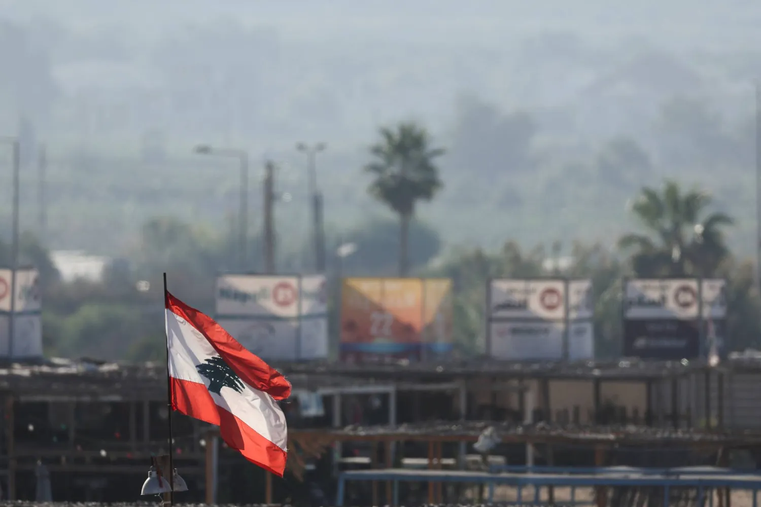A Lebanese flag flutters, amid ongoing cross-border hostilities between Hezbollah and Israeli forces, in Tyre, Lebanon September 26, 2024. REUTERS/Amr Abdallah Dalsh