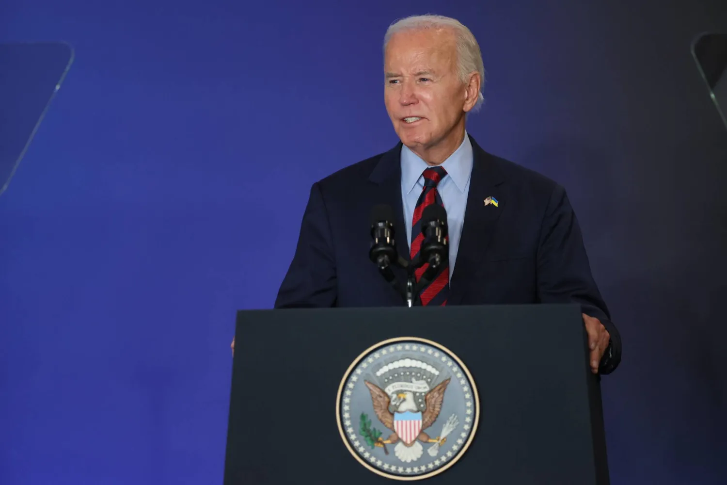 US President Joe Biden speaks at the 'Supporting Ukrainian Recovery and Reconstruction' meeting on the sidelines of the General Debate of the 79th session of the United Nations General Assembly in New York, New York, USA, 25 September 2024 (issued 26 September 2024).  EPA/LESZEK SZYMANSKI