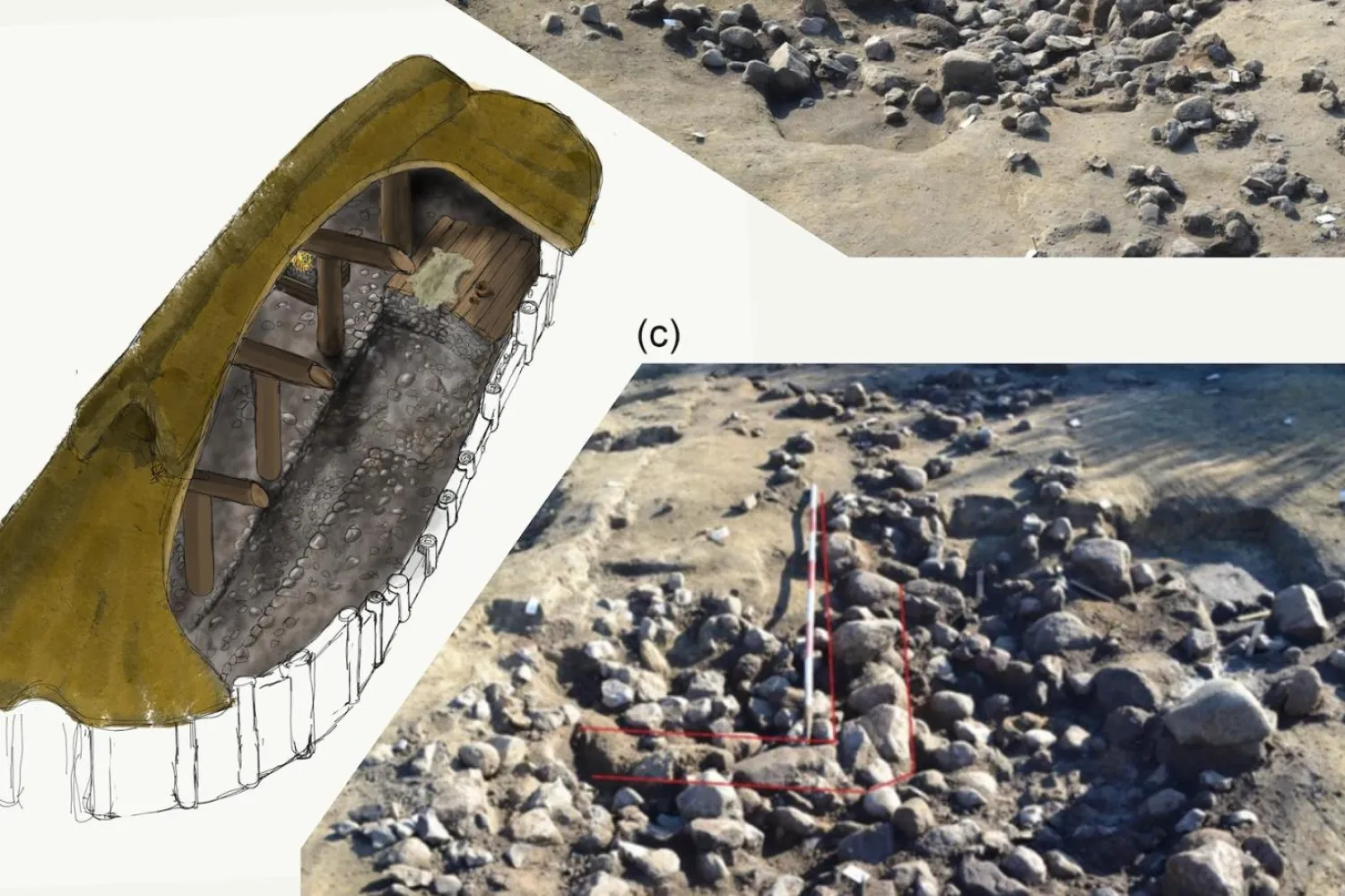 Danimarka'daki bir arkeolojik kazı alanında ortaya çıkarılan mahzenin bir sanatçı tarafından tasviri (Lolland-Falster Müzesi / Radiocarbon)
