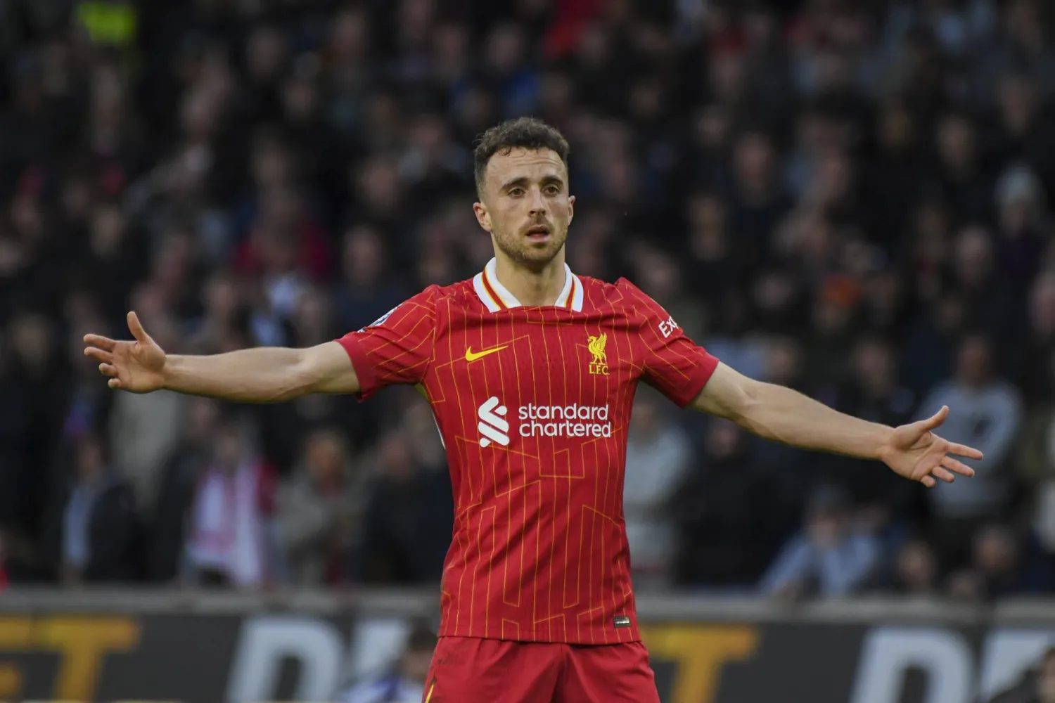 دييغو جوتا قد لا يلحق بمواجهة ليفربول وبولونيا (أ.ب)