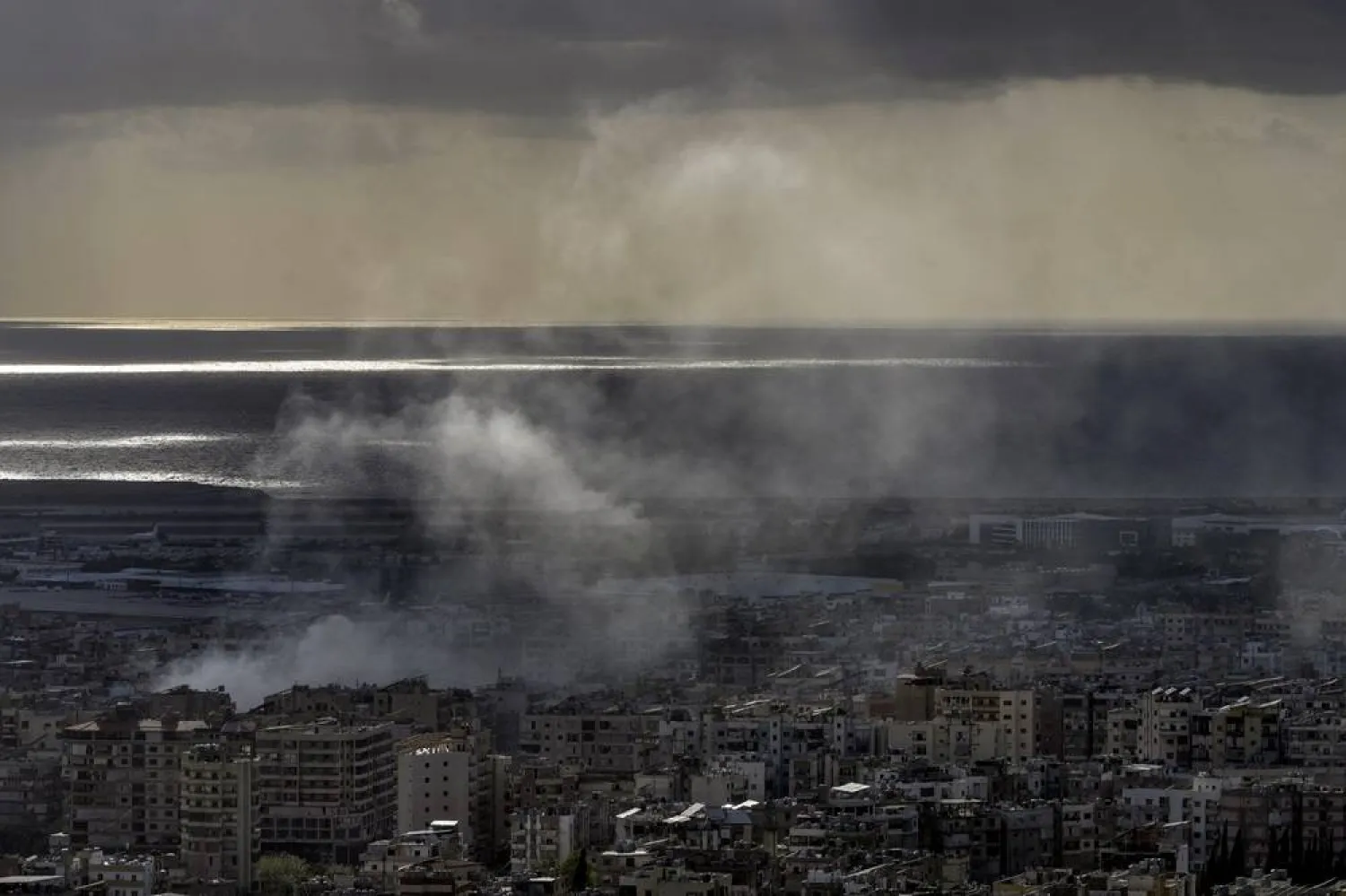Smoke rises from the site of an Israeli airstrike in Dahiyeh, Beirut, Lebanon, Tuesday, Oct. 1, 2024. (AP)