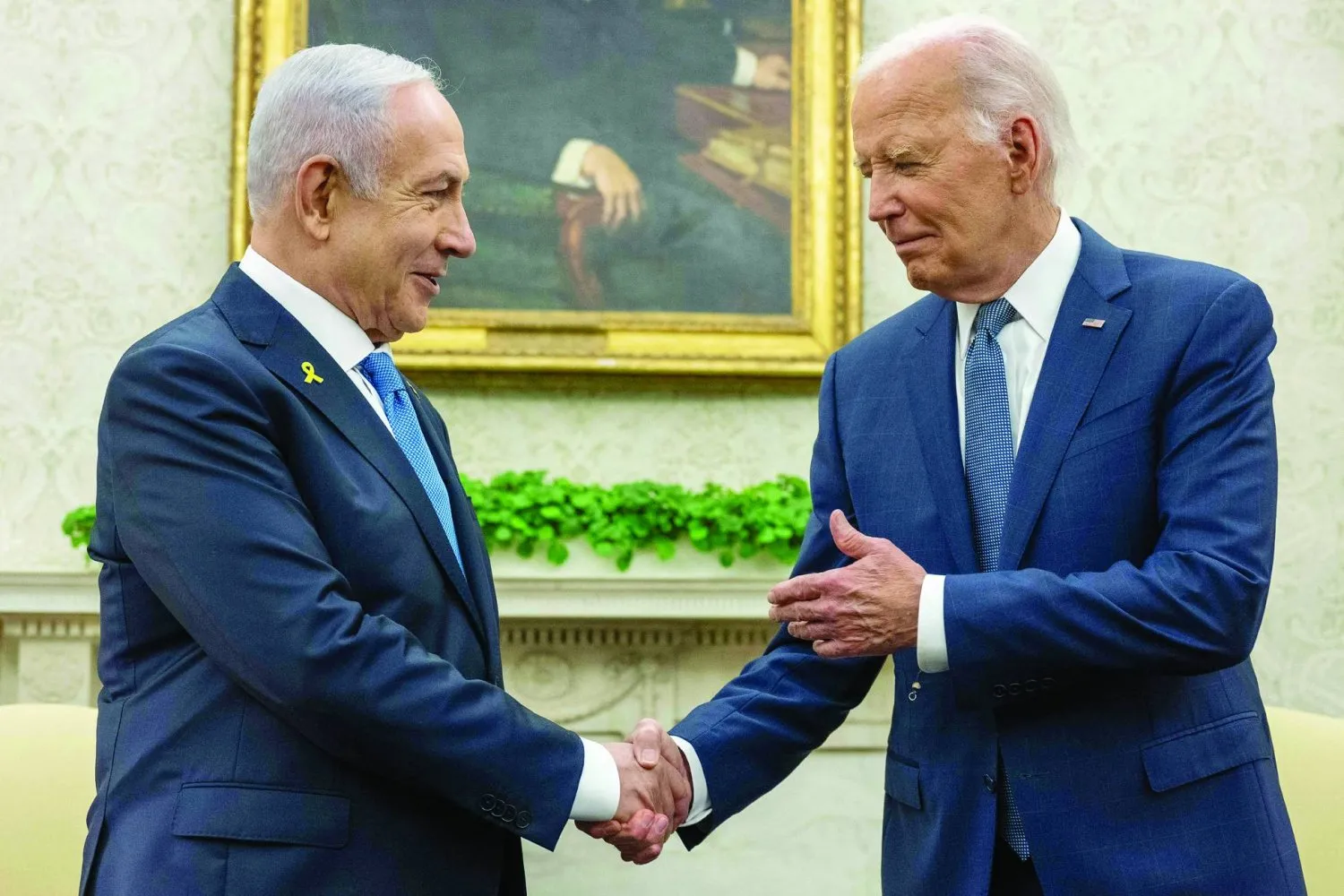 Biden ve Netanyahu Beyaz Saray'daki görüşmede 25 Temmuz 2024 (AFP)