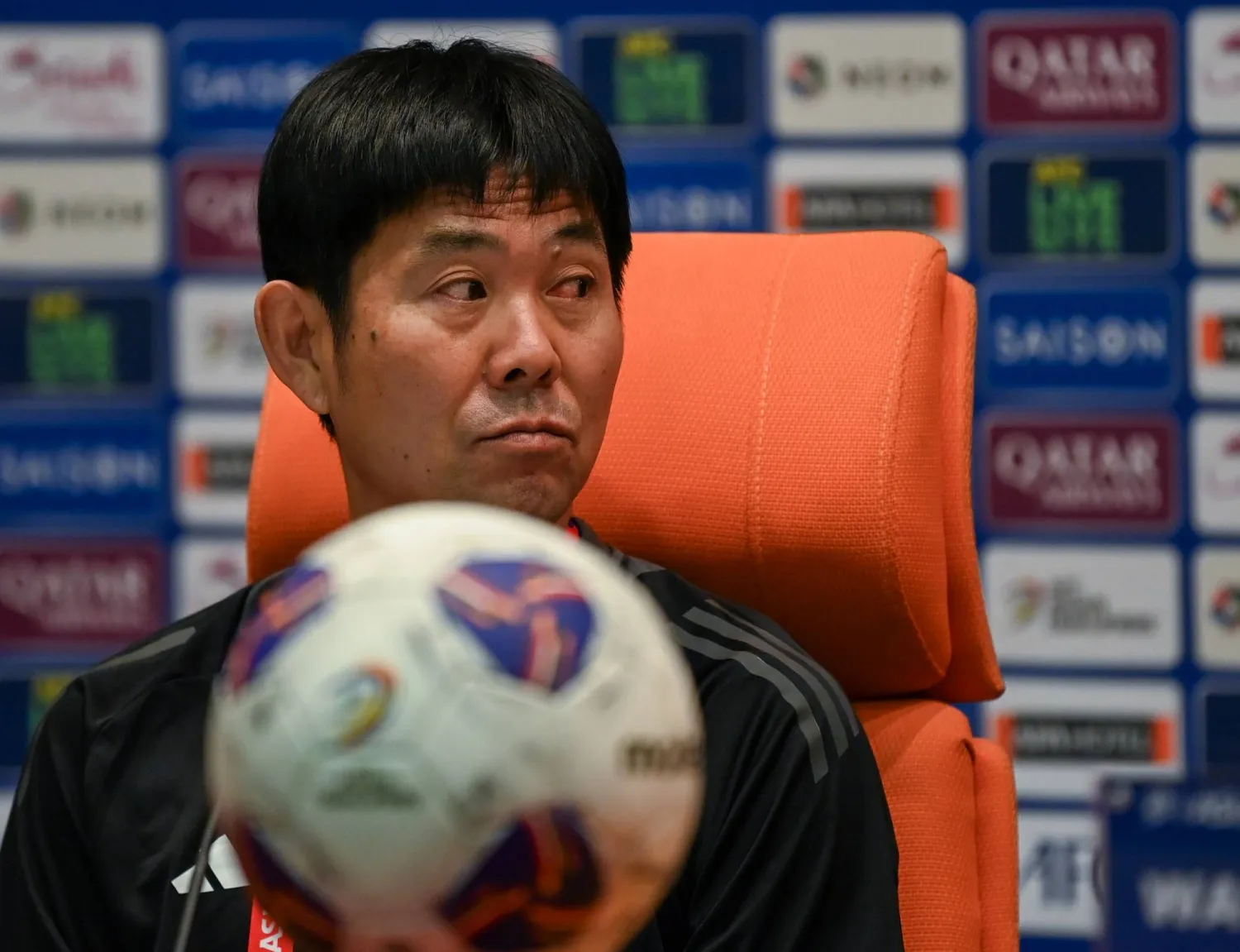 هاجيمي مورياسو مدرب منتخب اليابان (تصوير: علي خمج)