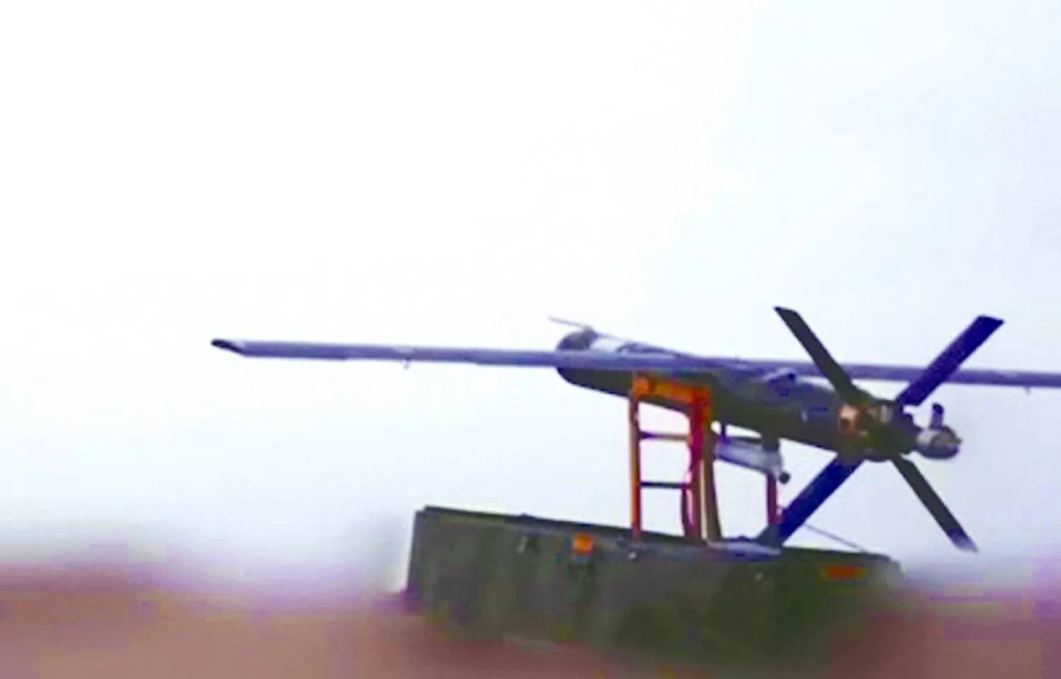 "Irak'taki İslami Direniş" tarafından Telegram aracılığıyla yayınlanan bir videodan drone fırlatma görüntüsü.