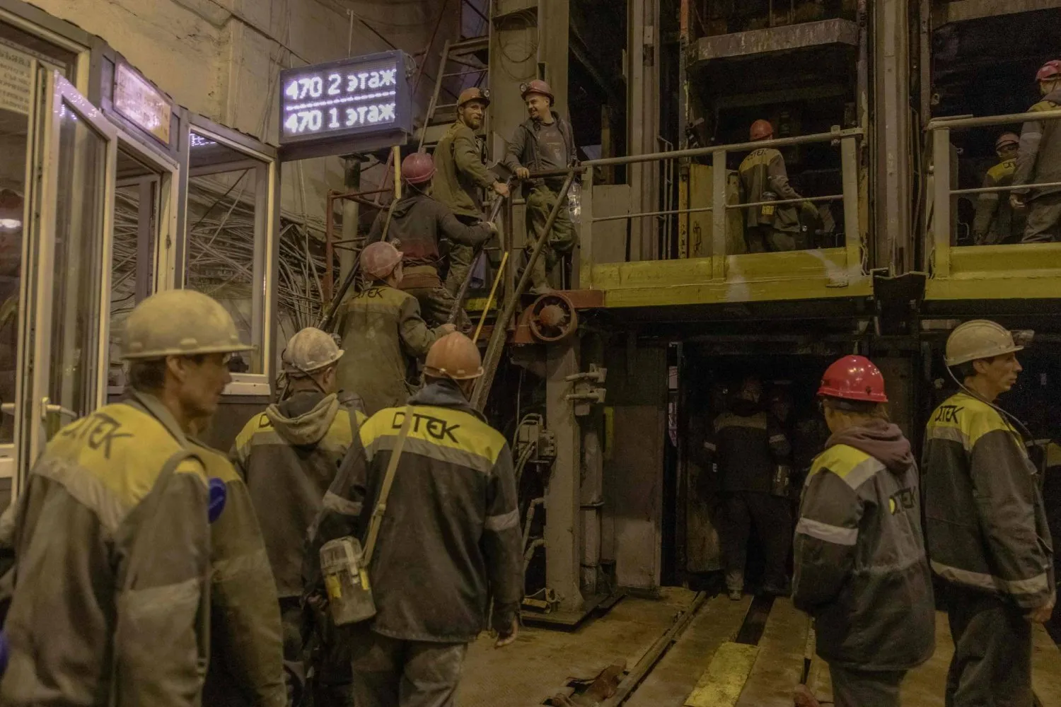 A photo released on Sunday of miners in eastern Ukraine amid the ongoing war and damage to energy networks due to Russian attacks. (AFP)