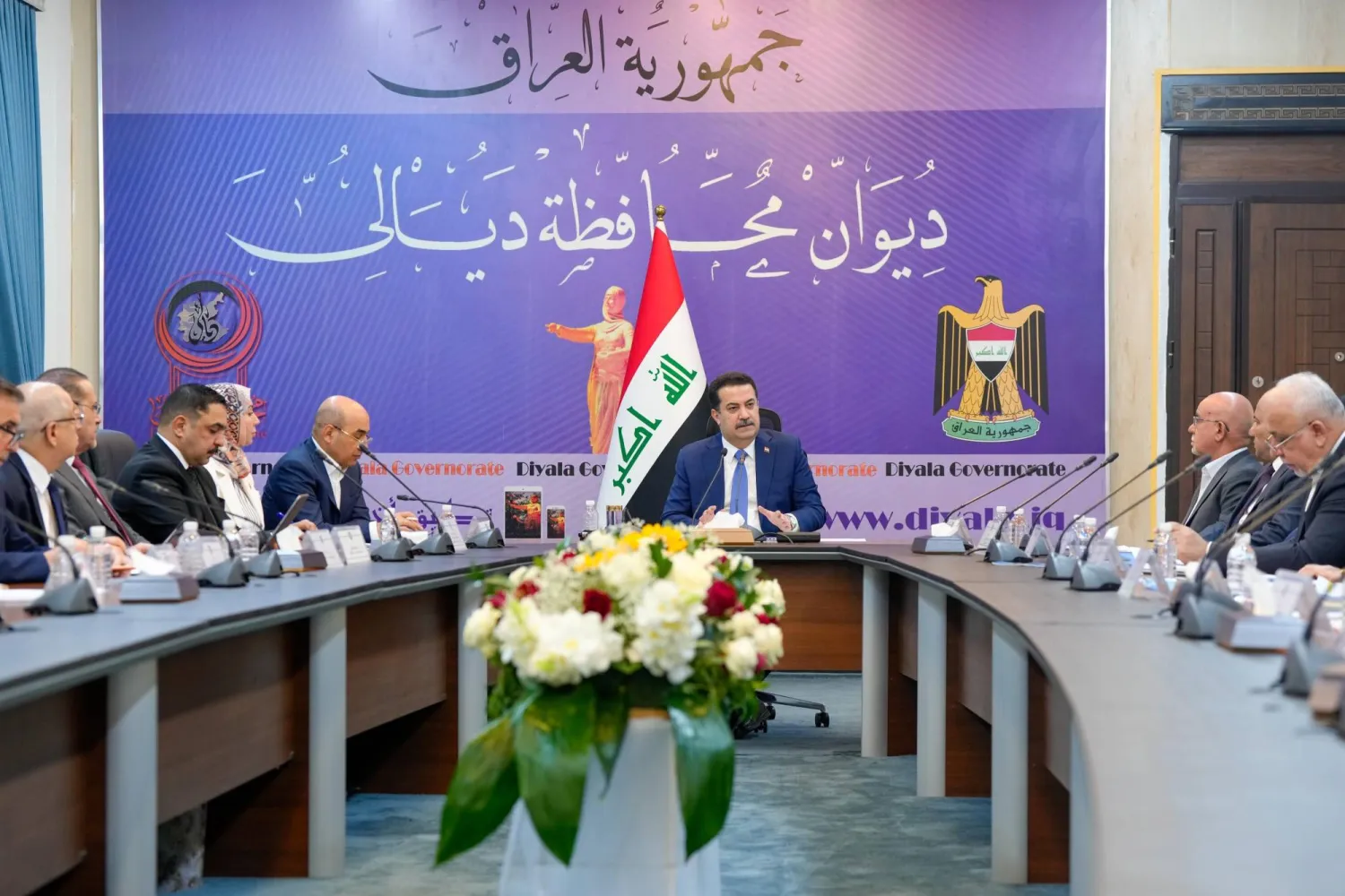السوداني خلال لقاء الحكومة المحلية ومجلس ديالى (رئاسة الوزراء العراقية)