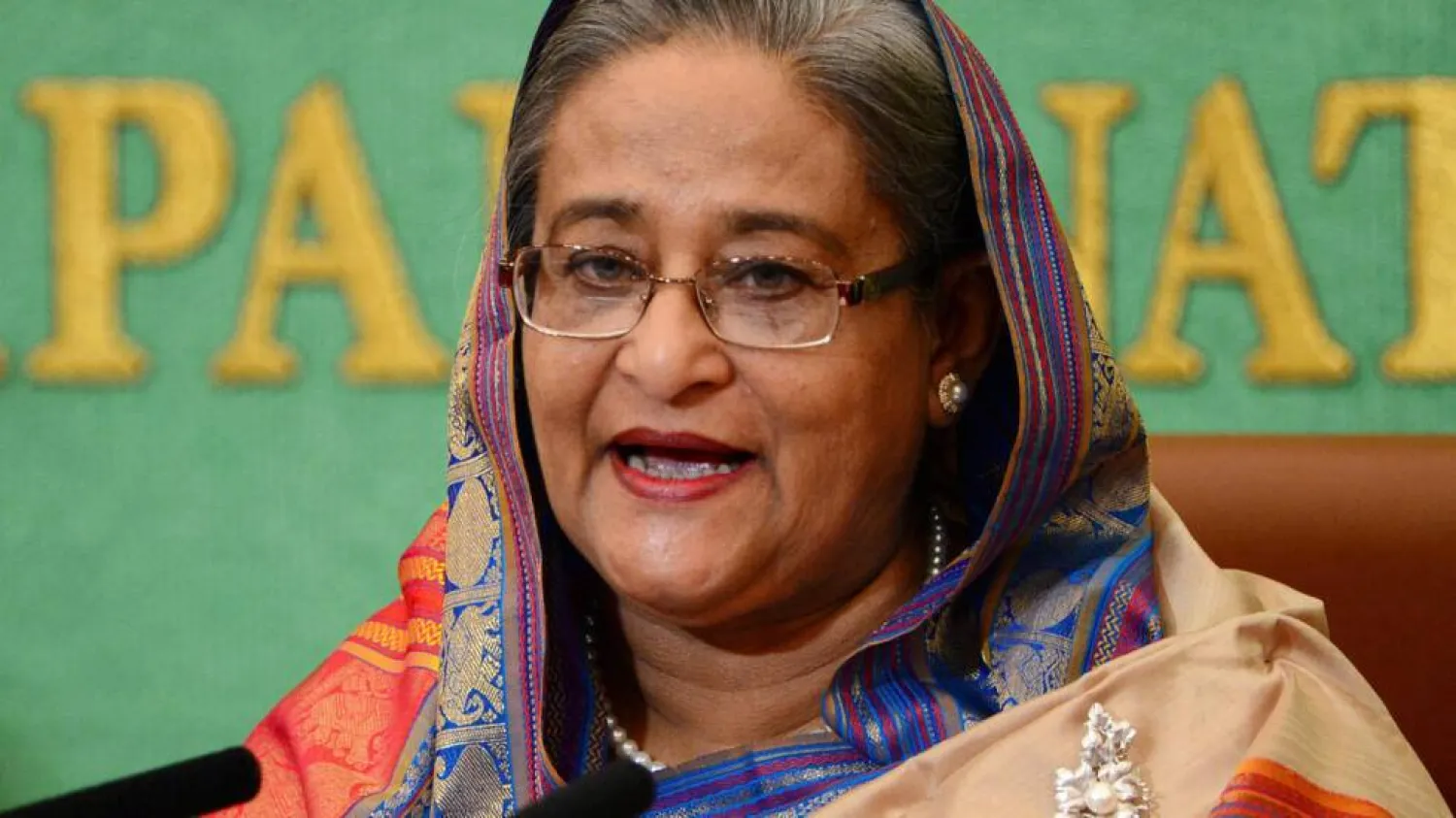 File photo: Bangladesh Prime Minister Sheikh Hasina speaks at Japan's national press club in Tokyo on May 28, 2014.  Yoshikazu Tsuno, AFP
