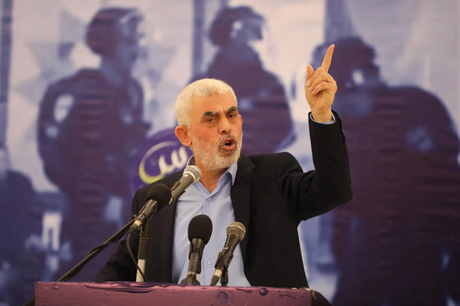 رئيس المكتب السياسي لحركة «حماس» خلال تجمع في غزة عام 2022 (د.ب.أ)