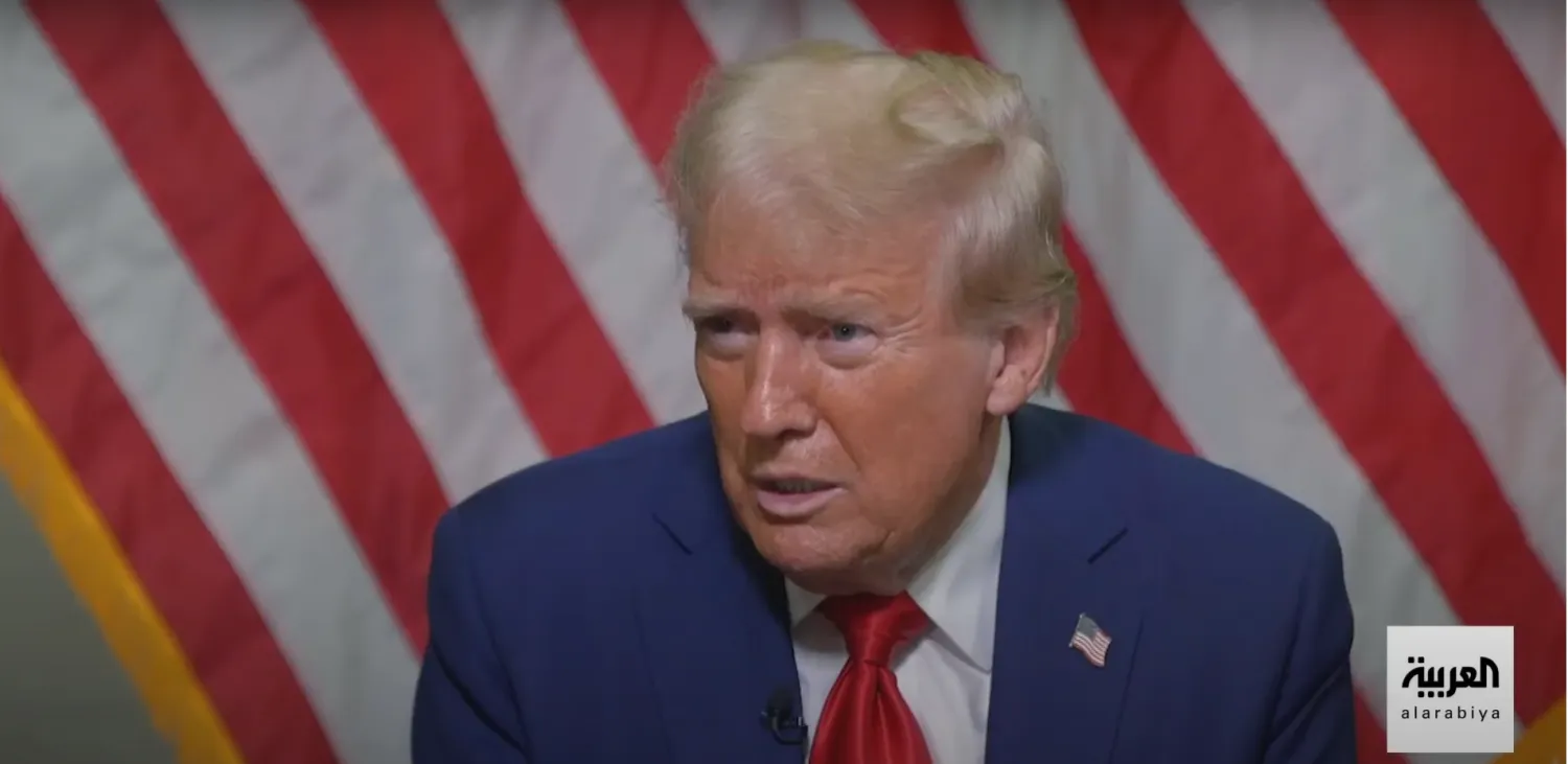 Cumhuriyetçi aday ve eski ABD Başkanı Donald Trump, Al Arabiya kanalına verdiği röportajda (videodan)