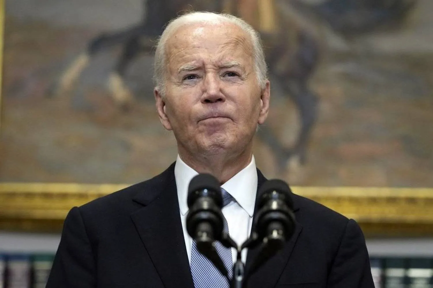 President Joe Biden speaks from the Roosevelt Room of the White House in Washington, Sunday, July 14, 2024, about the apparent assassination attempt of former President Donald Trump at a campaign rally in Pennsylvania. (AP)
