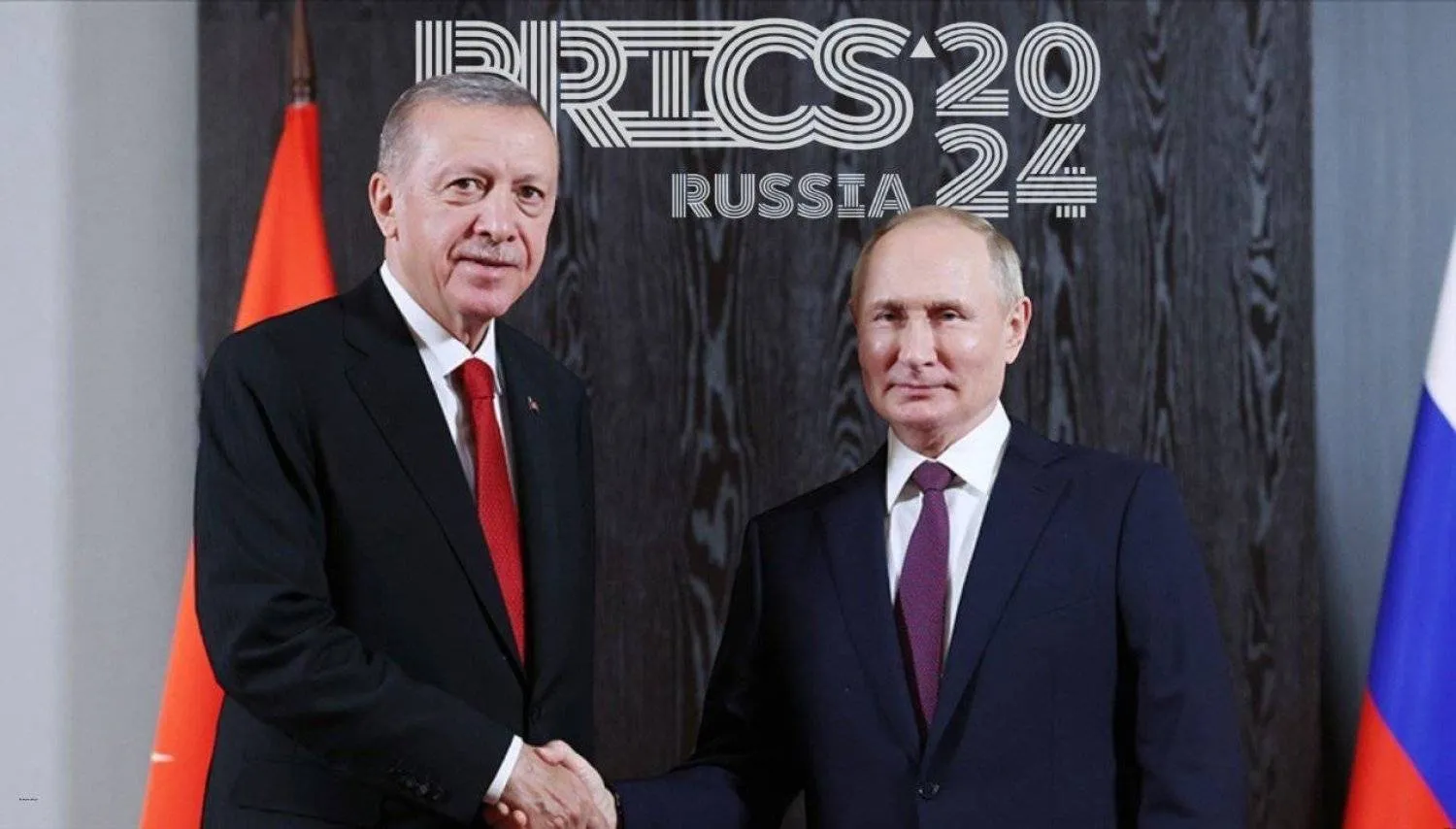 Putin welcomes Erdogan before their meeting on the sidelines of the BRICS summit in Kazan, southern Russia, on Wednesday (Turkish media).
