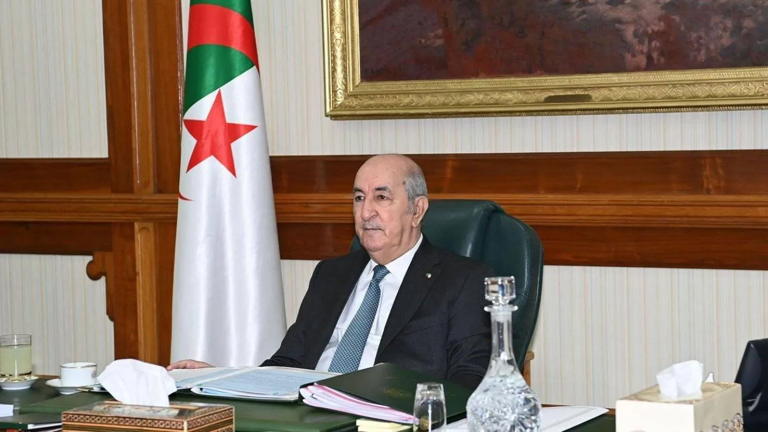 Algerian President Abdelmadjid Tebboune (Asharq Al-Awsat)