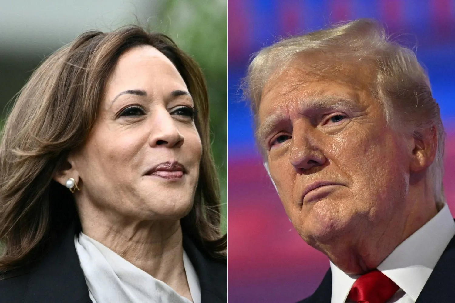 ABD başkanlık seçimlerinin Cumhuriyetçi adayı Donald Trump ve Demokrat rakibi Kamala Harris (AFP)