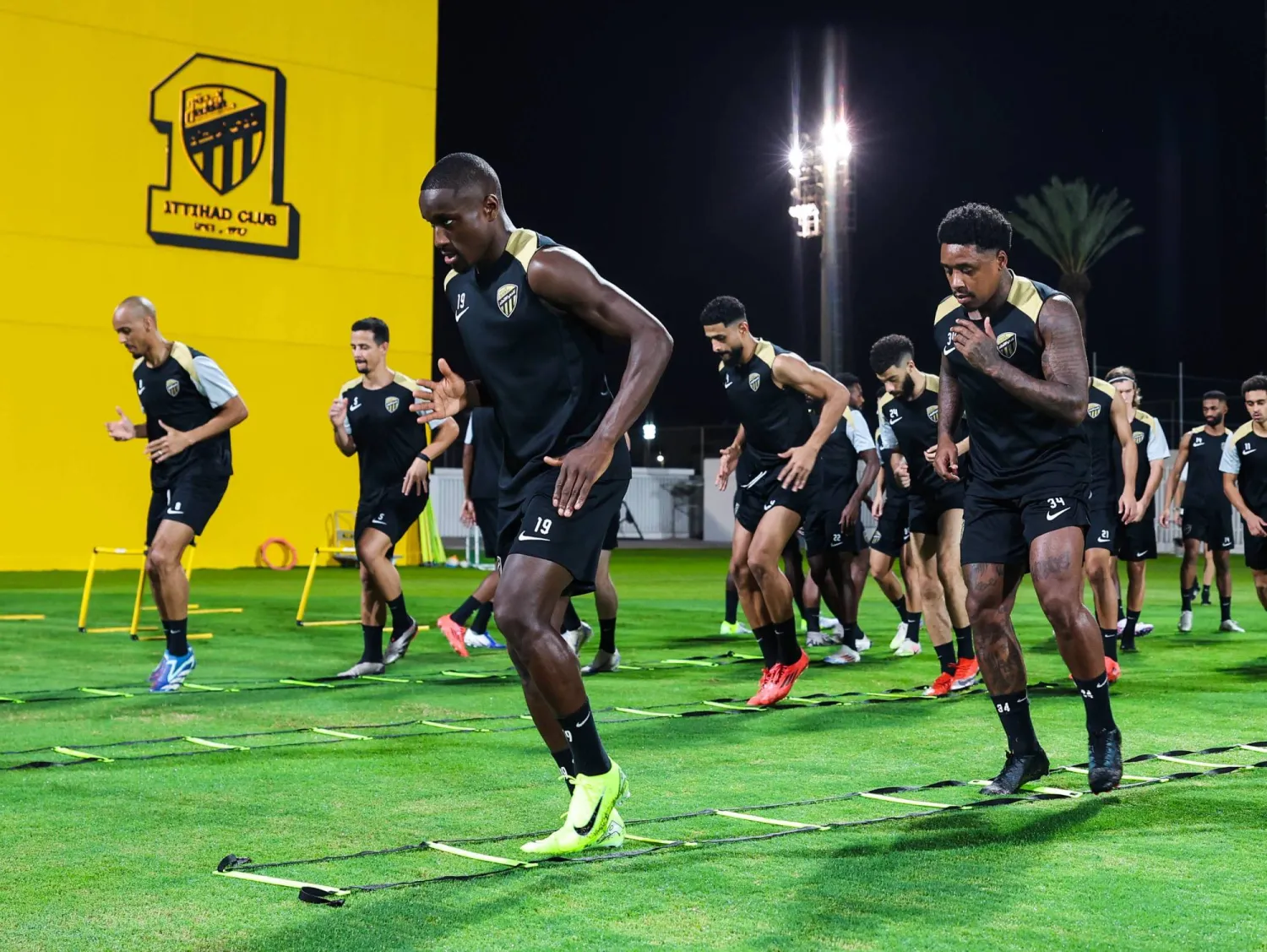 من تدريبات الاتحاد الأخيرة استعدادا للمباراة (الاتحاد)