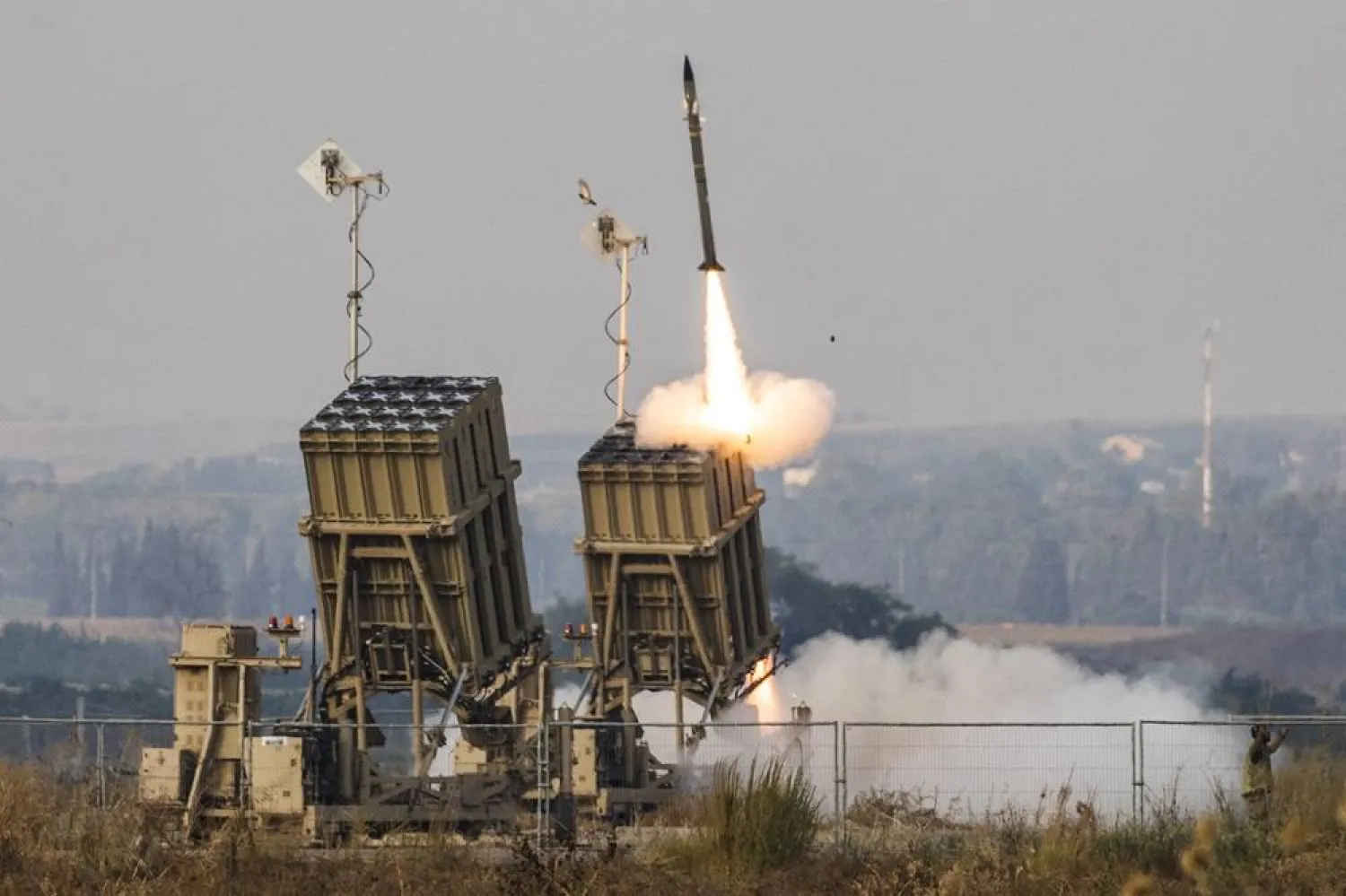 06 August 2022, Israel, Sderot: The Israeli Iron Dome missile defense system fires an interceptor missile. (dpa) 
