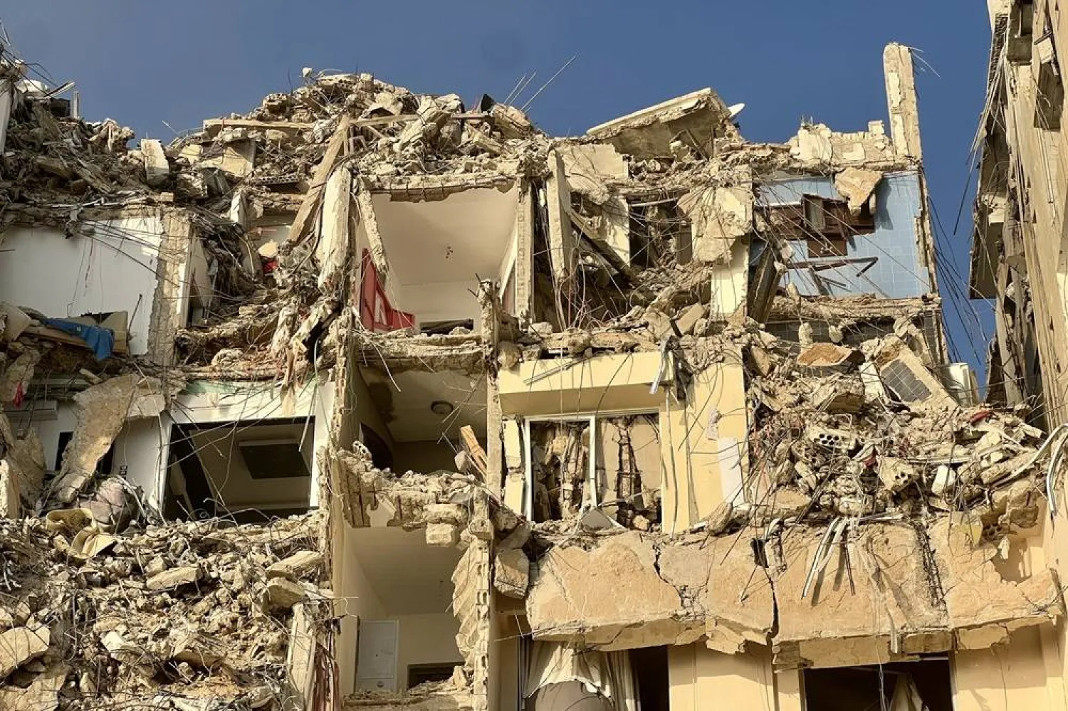 A damaged building after an Israeli airstrike, in Tyre, Lebanon, 28 October 2024. (EPA)