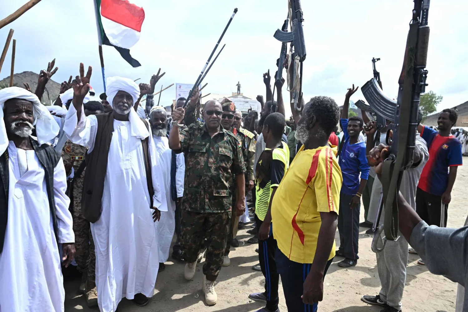 Members of Sudan's security forces take part in the opening ceremony of a headquarter facility in the army-controlled Port Sudan, where the government loyal to the army is based on the Red Sea coast, on October 28, 2024. (Photo by AFP)