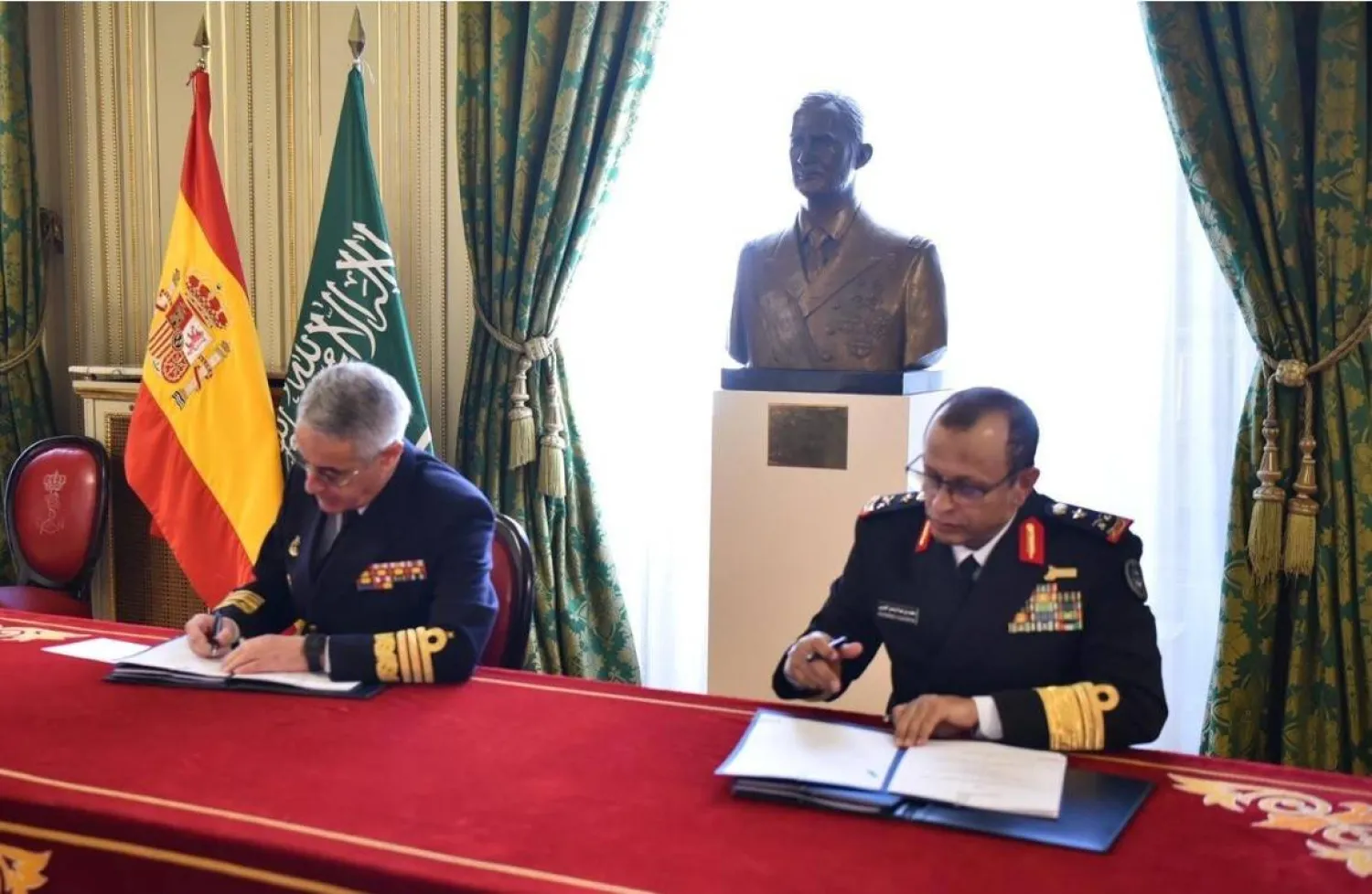 جانب من توقيع الاتفاقية بين السعودية وإسبانيا (واس)