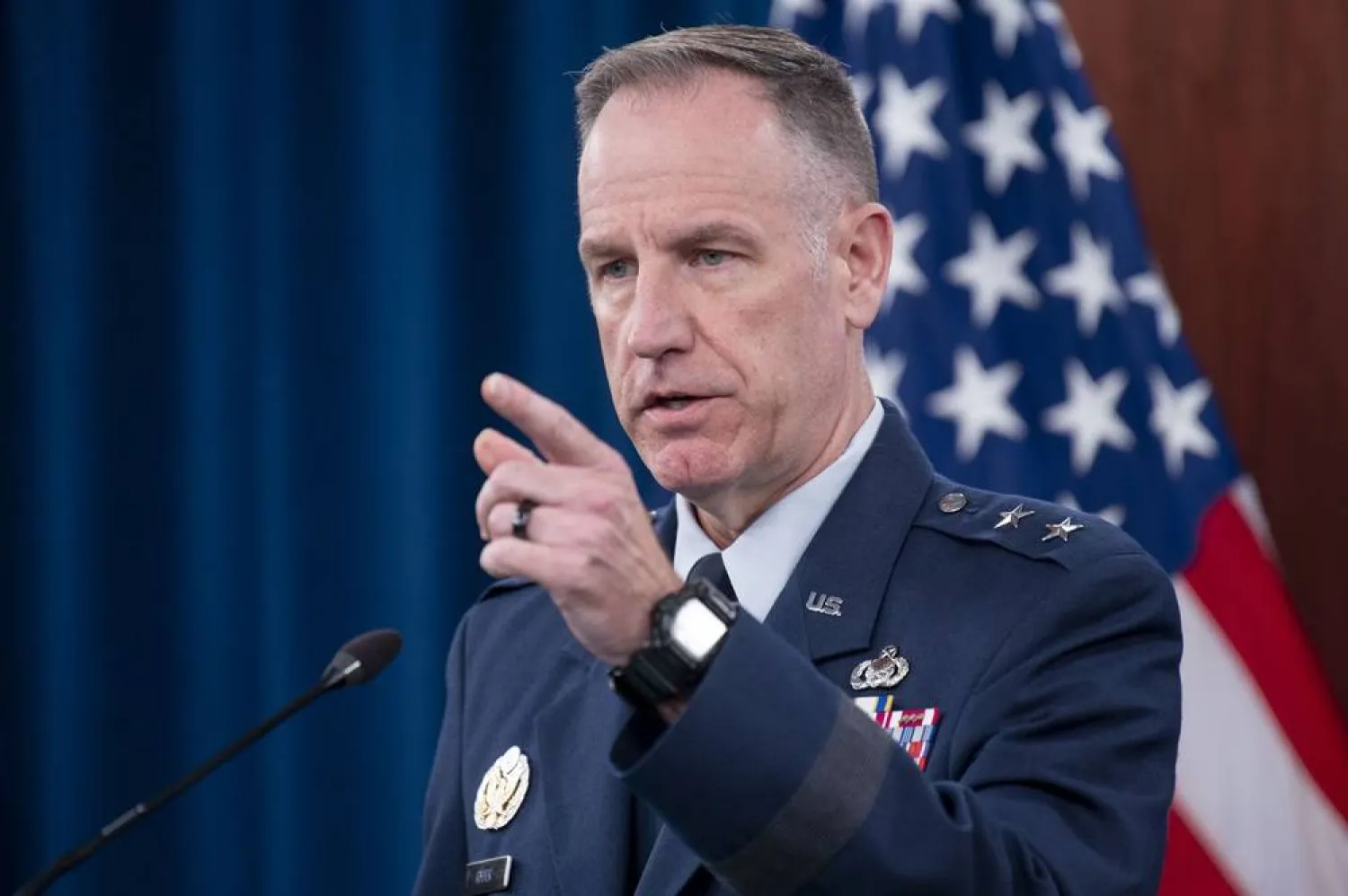 Pentagon Press Secretary Major General Patrick Ryder speaks during a press briefing at the Pentagon on Tuesday, Oct. 29, 2024 in Washington. (AP) 