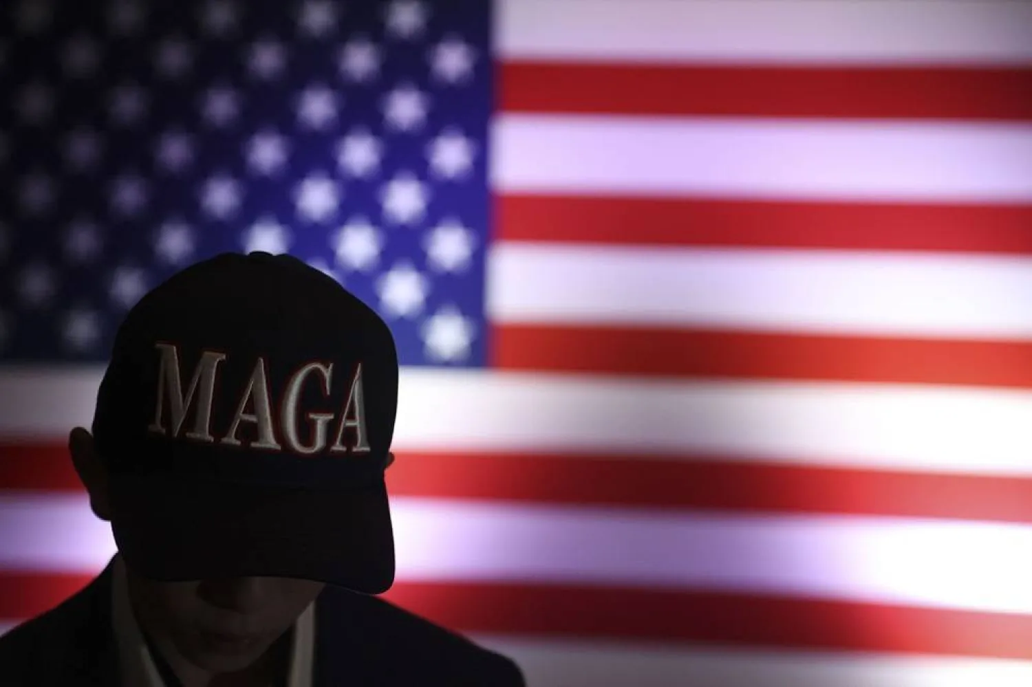 A supporter watches results during an election night watch party for Sam Brown, Republican candidate for the US Senate, Tuesday, Nov. 5, 2024, in Las Vegas, Nev. (AP)