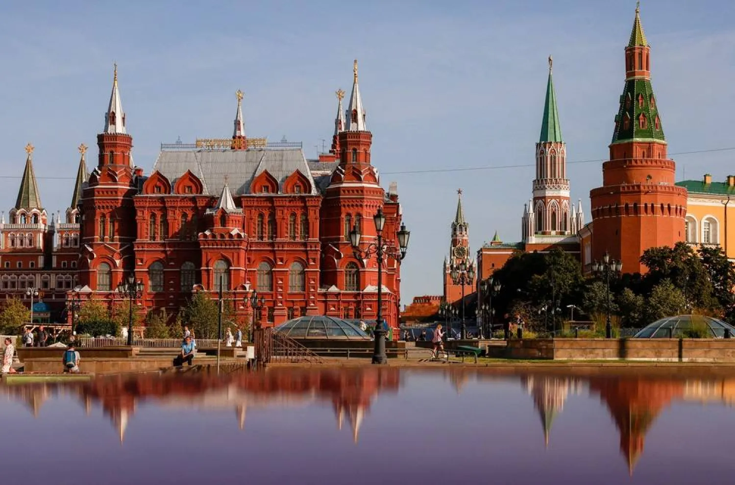 A view shows the Kremlin Wall and the State Historical Museum in central Moscow, Russia August 21, 2024. (Reuters)