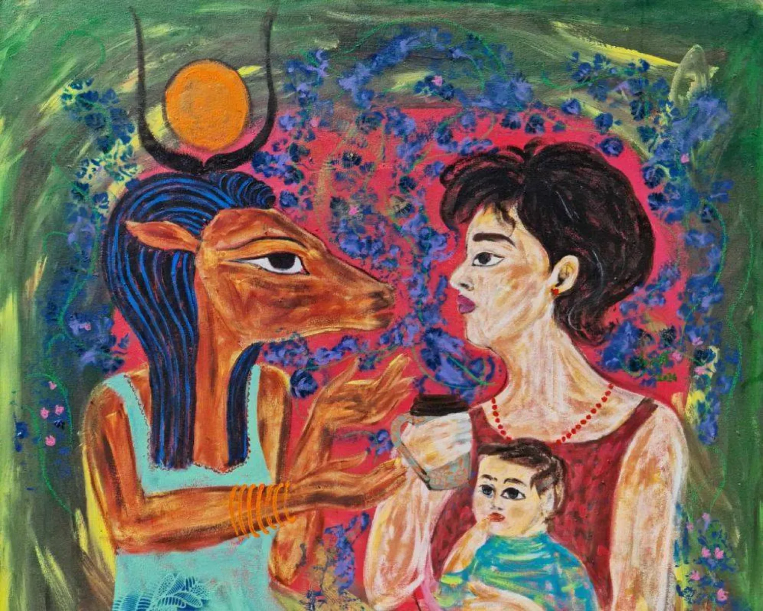 «حتحور» تحضر في لوحات فنية بوسط القاهرة (الشرق الأوسط)