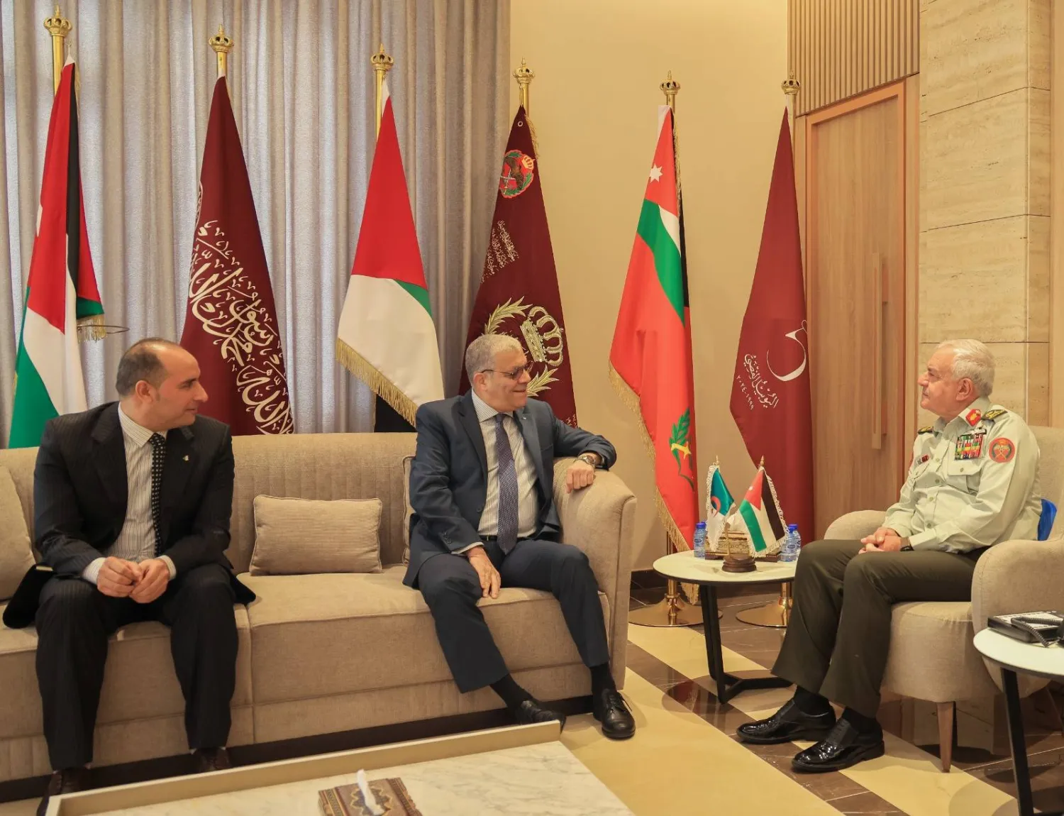 Jordanian Chairman of the Joint Chiefs of Staff Major General Yousef Huneiti has met in Amman with Algerian Ambassador to Amman Abdulkarim Behha. Petra