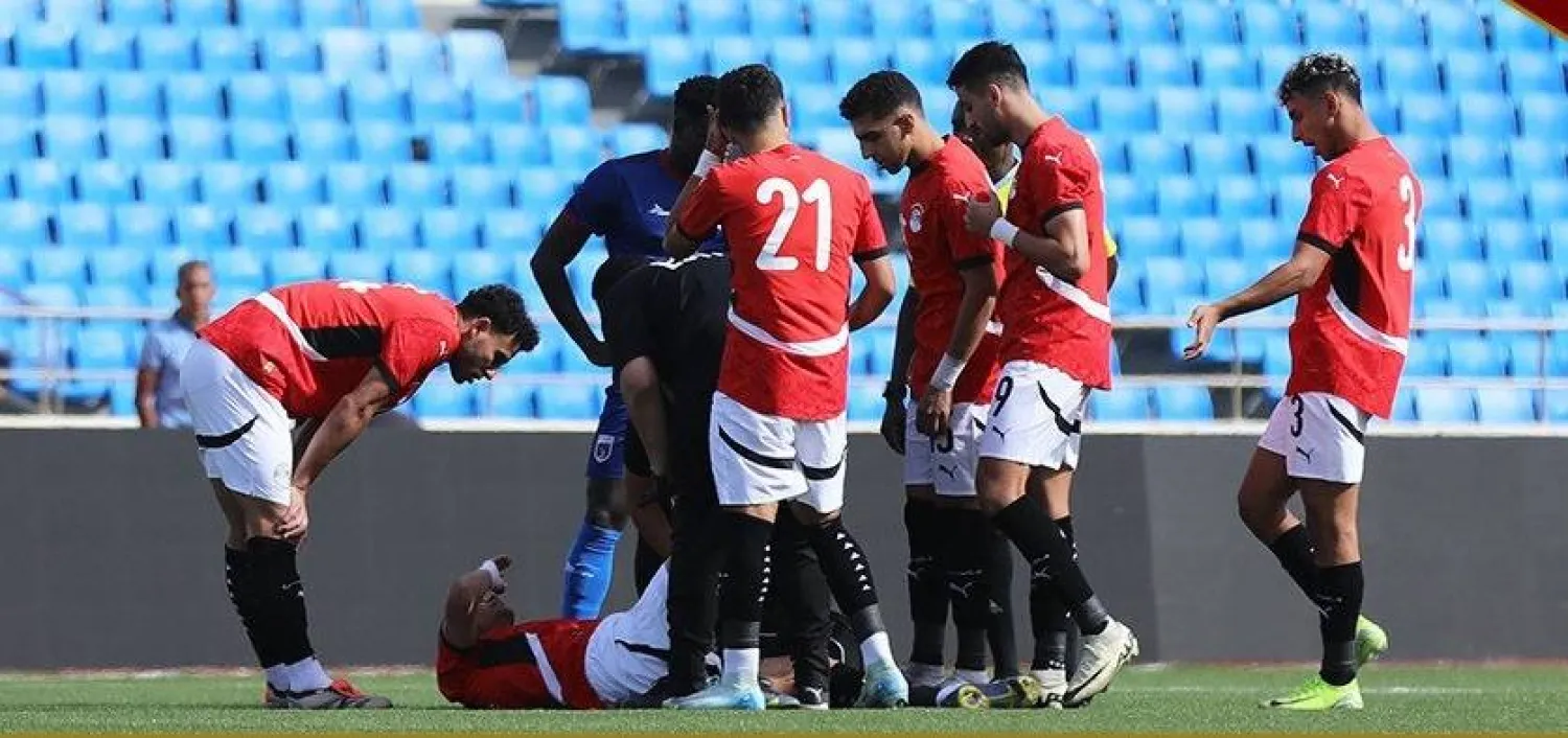 شحاته خلال تعرضه للإصابة (الشرق الأوسط)