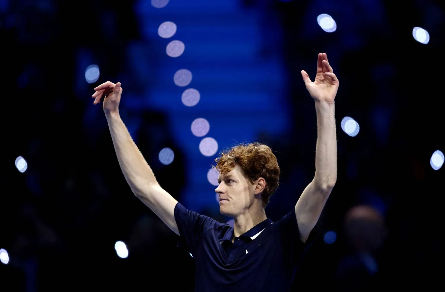 Tennis - ATP Finals - Inalpi Arena, Turin, Italy - November 17, 2024 Italy's Jannik Sinner celebrates after winning the final match against Taylor Fritz of the US REUTERS/Guglielmo Mangiapane
