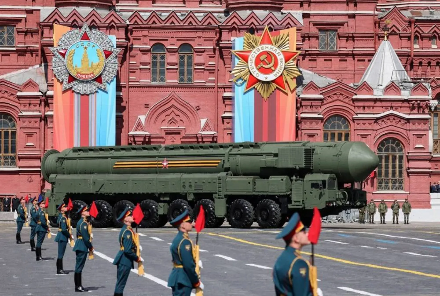 A Russian Yars intercontinental ballistic missile system drives in Red Square during a military parade on Victory Day, which marks the 78th anniversary of the victory over Nazi Germany in World War Two, in central Moscow, Russia May 9, 2023. Sputnik/Gavriil Grigorov/Pool via REUTERS 