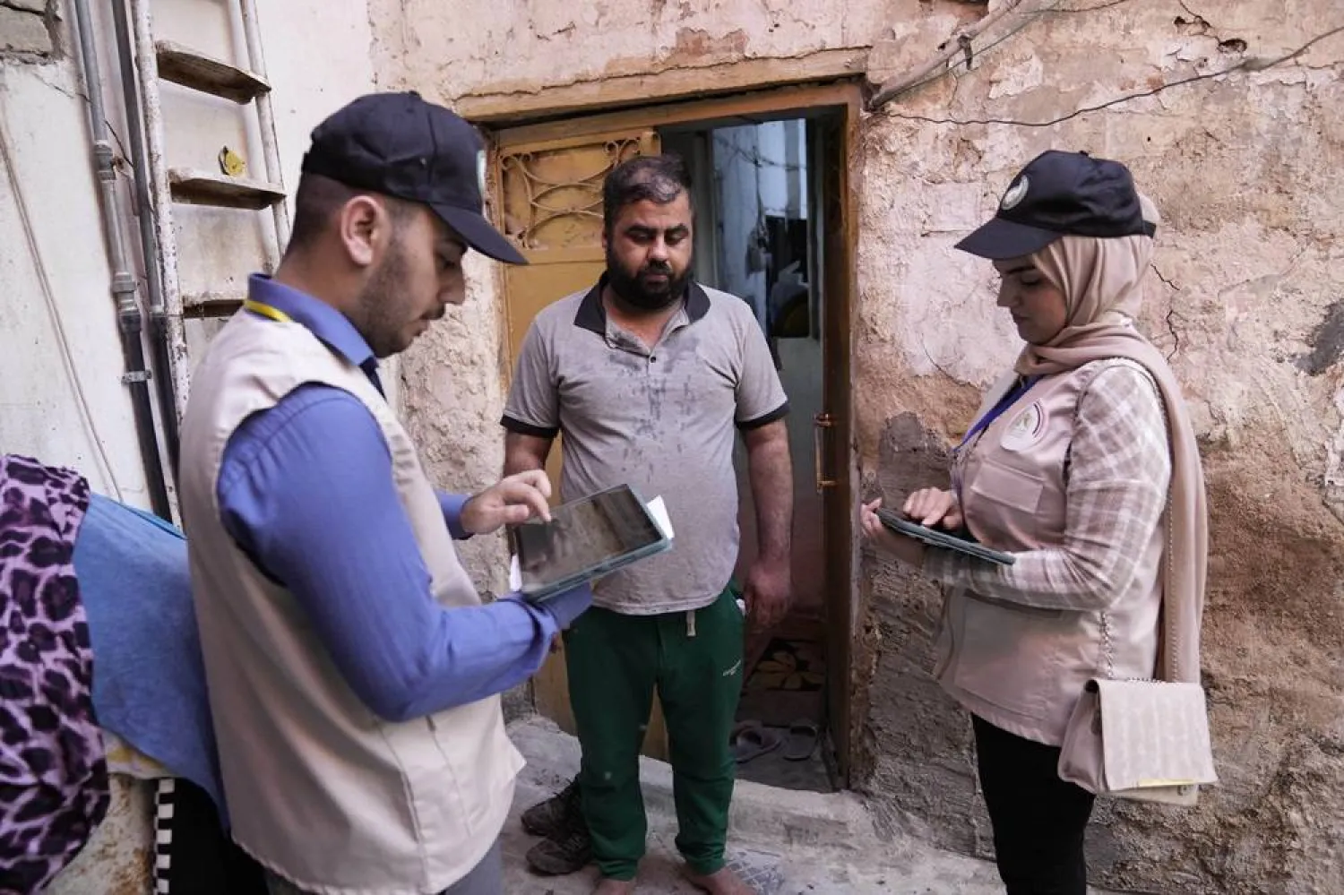 Workers prepare to collect information from the public as Iraq began its first nationwide population census in decades, in Baghdad, Iraq Wednesday, Nov. 20, 2024. (AP)
