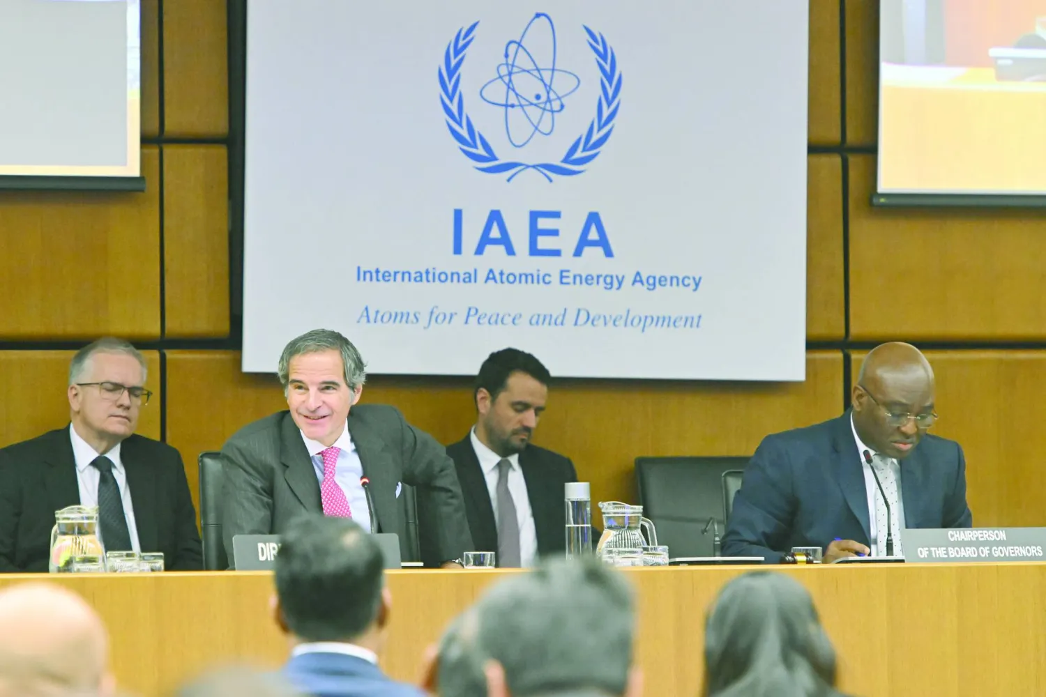 صورة وزعتها الوكالة الدولية للطاقة الذرية لمديرها العام رافائيل غروسي في مستهل اجتماعها الربع السنوي في فيينا