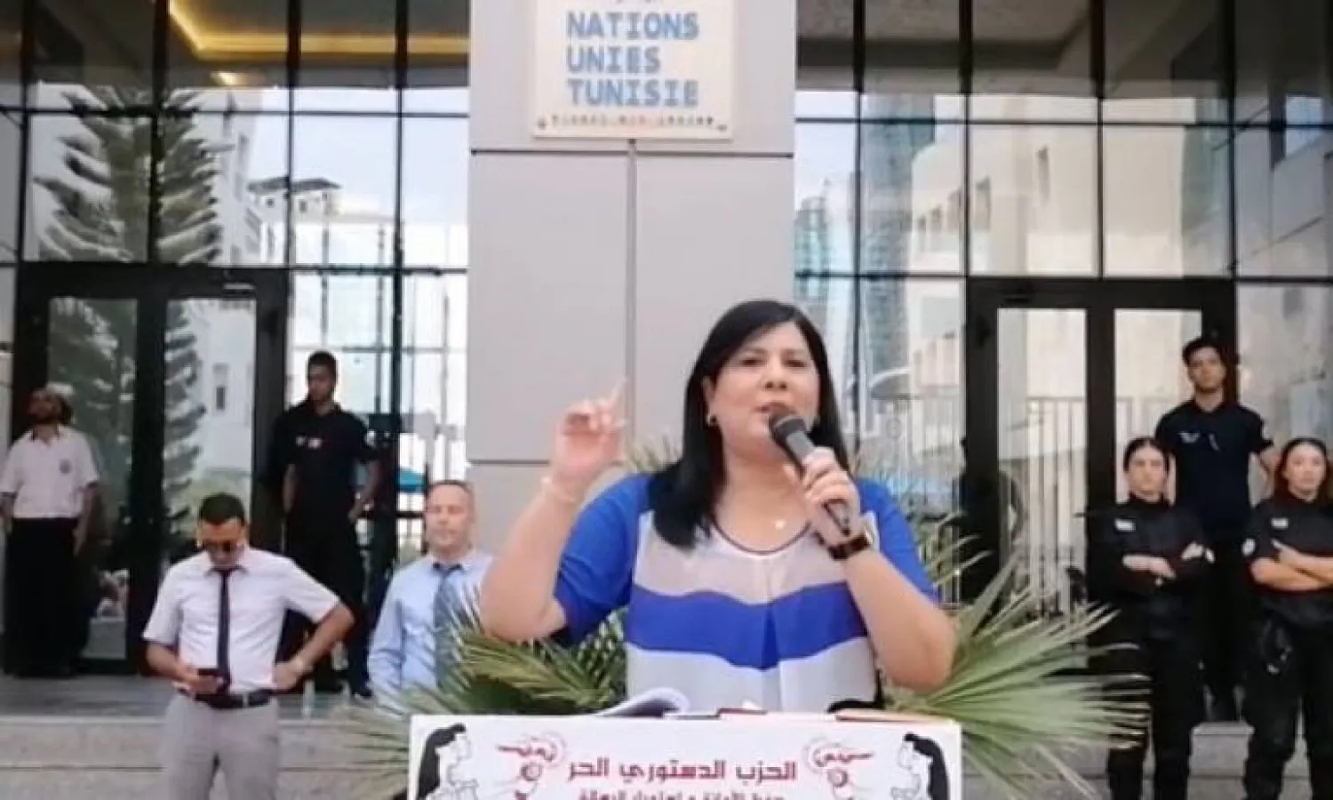 عبير موسي رئيسة «الحزب الدستوري الحر» المعتقلة في السجن (الشرق الأوسط)