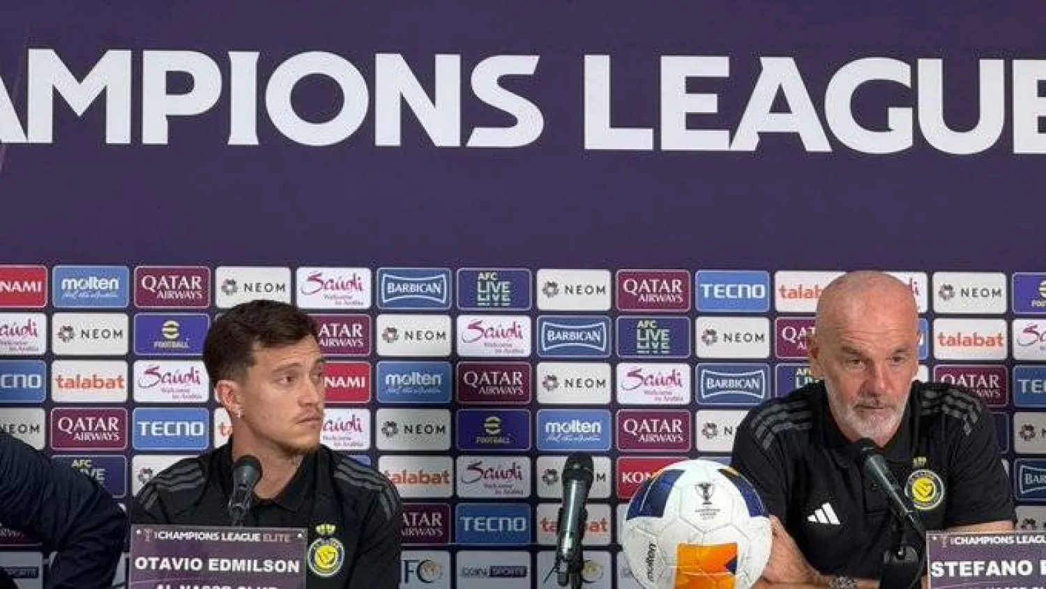 بيولي وأوتافيو خلال المؤتمر الصحافي (الشرق الأوسط)