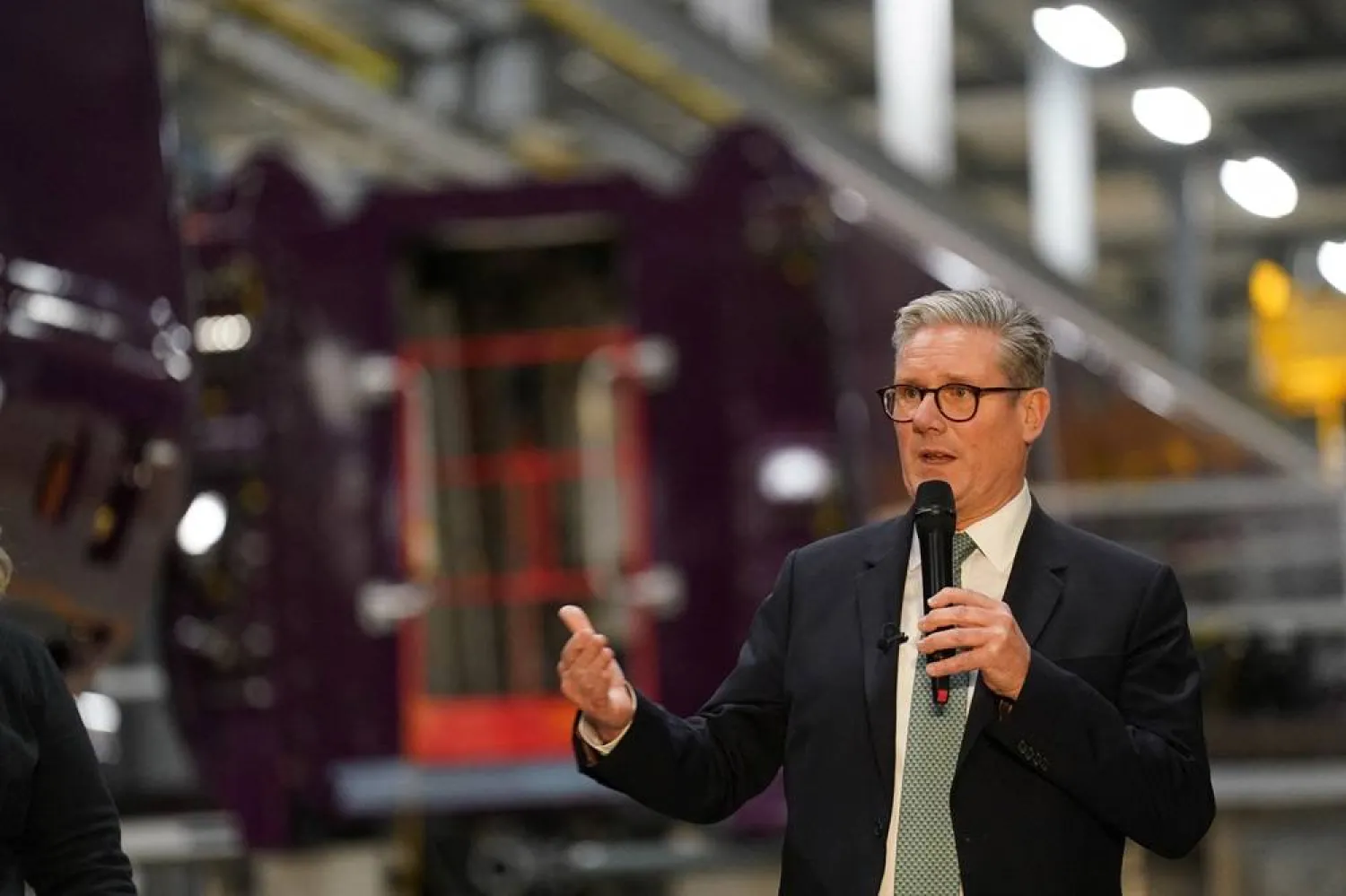  Prime Minister Sir Keir Starmer speaks during a visit to Hitachi in Newton Aycliffe, Britain December 6, 2024. (Reuters)