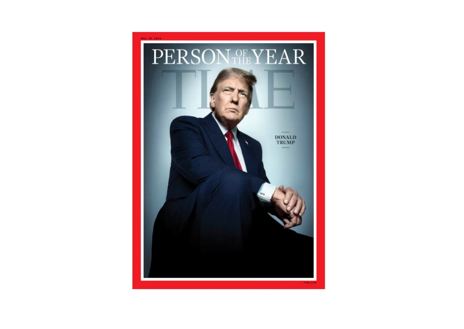 US President-elect Donald Trump appears on the 2024 Person of the Year cover of TIME, in this handout image. TIME/Handout via REUTERS