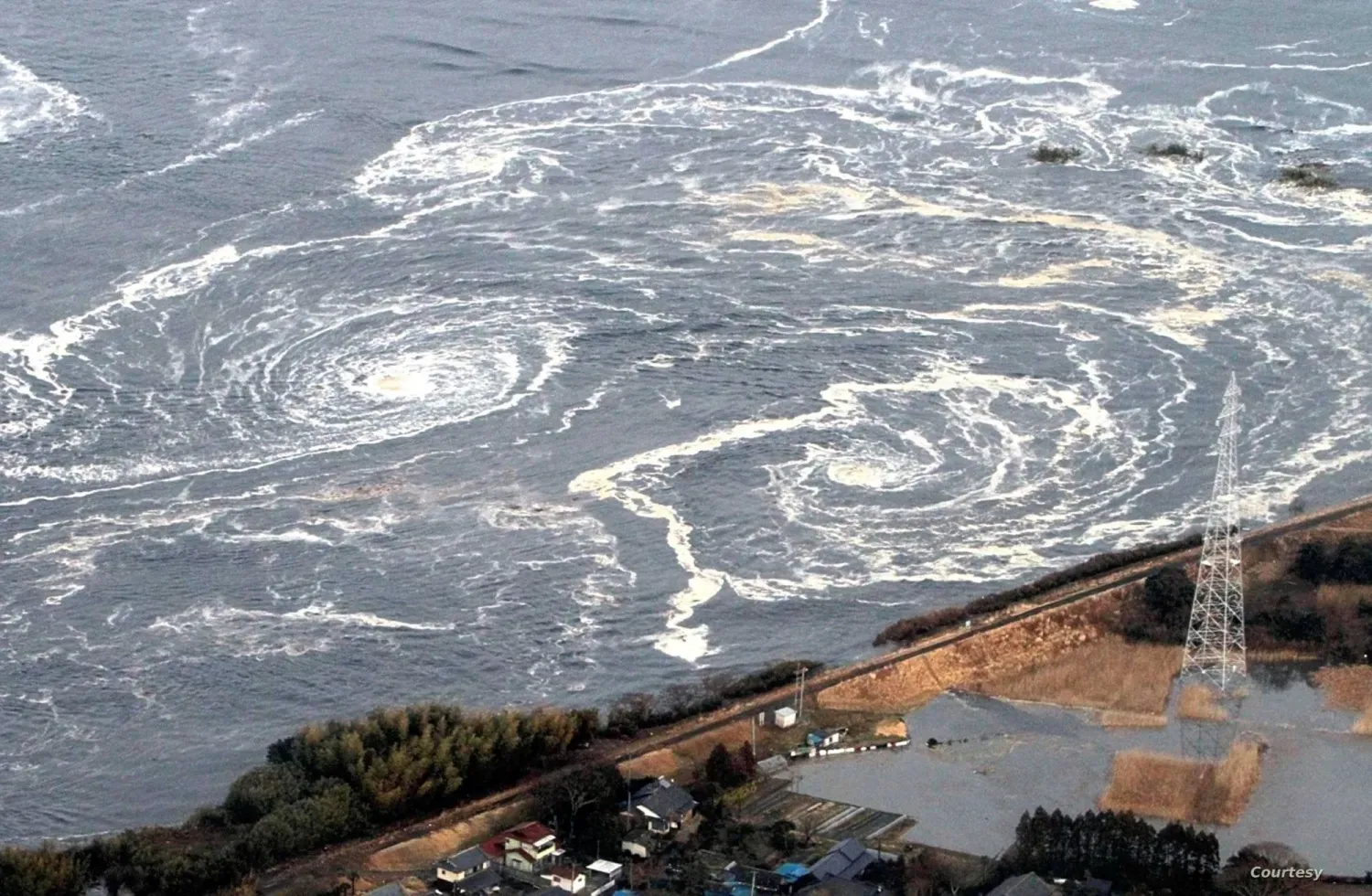 Pasifik Okyanusu kıyılarına çarpan dev tsunami dalgaları (Arşiv)
